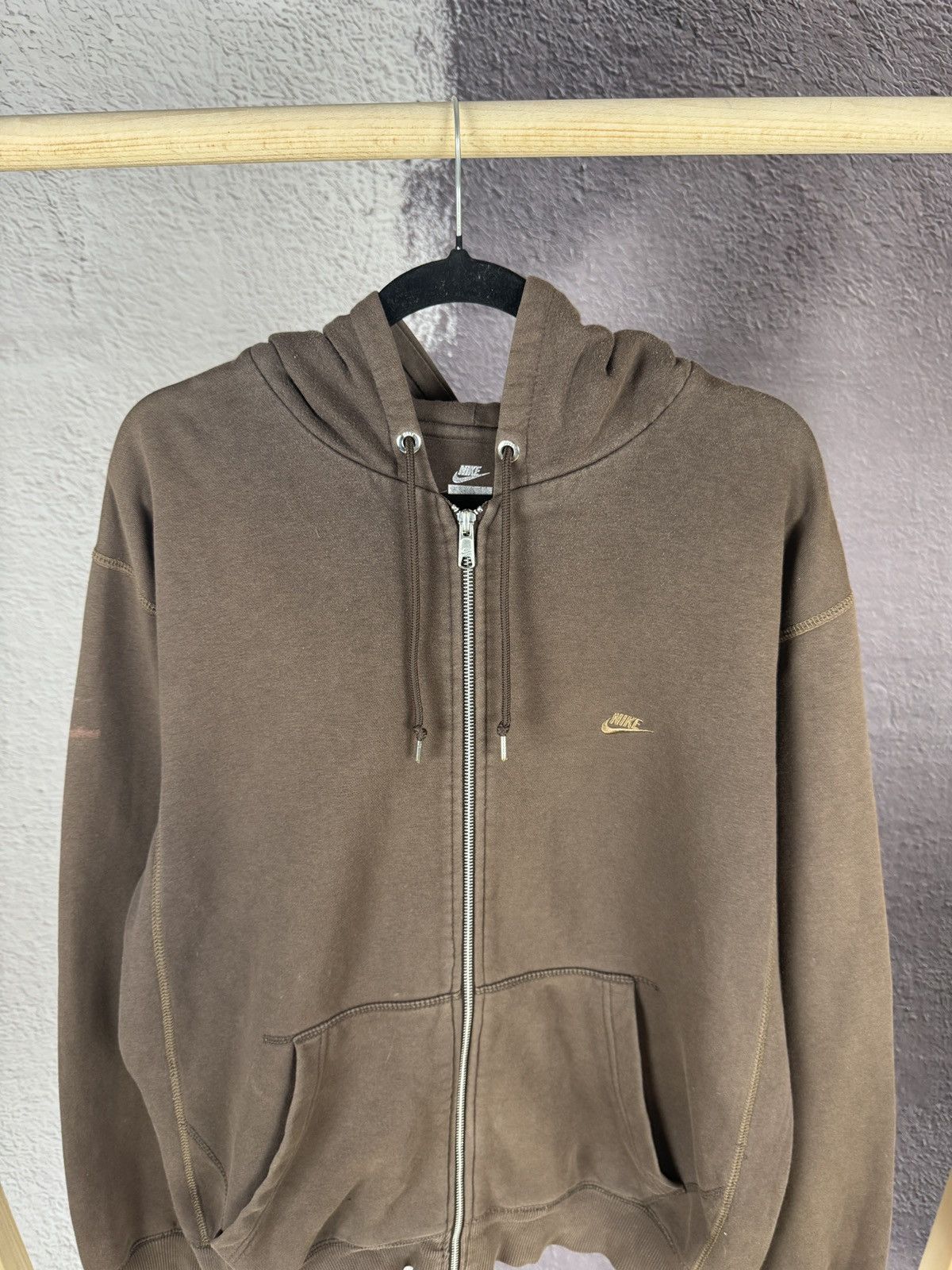 Nike Nike vintage Y2K brown faded hoodie swoosh drill Size US XL / EU 56 / 4 - 7 Thumbnail