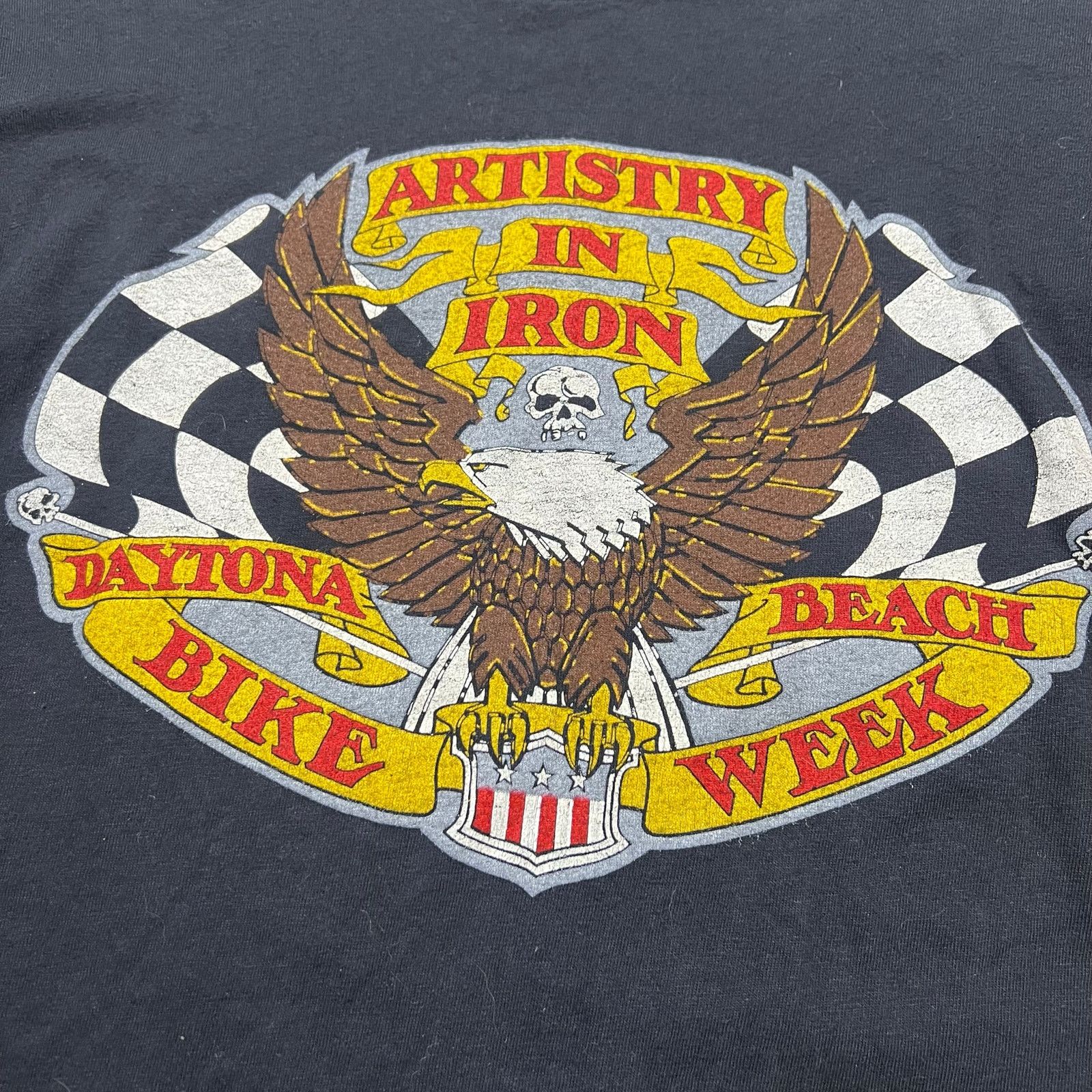 Hanes Vintage 90s Daytona Beach Bike Week Artistry In Iron Large Size US L / EU 52-54 / 3 - 2 Thumbnail