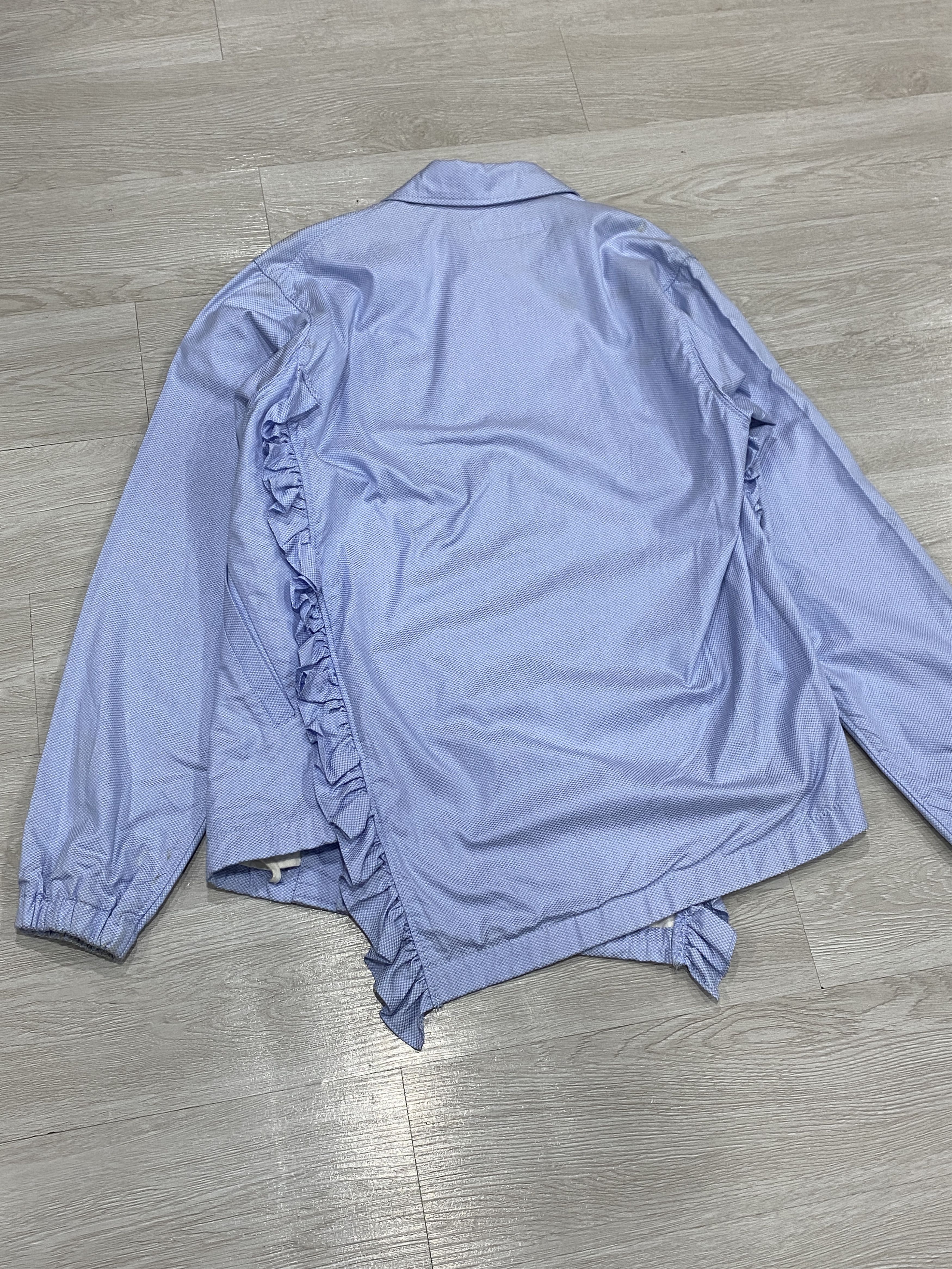 Comme des Garcons × Comme des Garcons SHIRT COMME DES GARCONS LIGHT BLUE RUFFLED ASYMMERIC JACKET LARGE Size US L / EU 52-54 / 3 - 9 Thumbnail