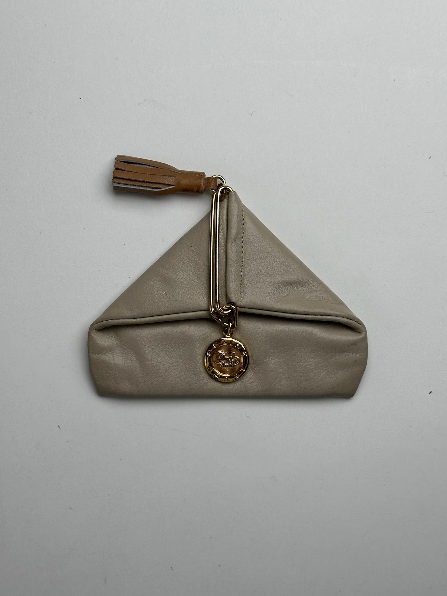Celine Vintage Leather Card Holder Beige Size ONE SIZE - 1 Thumbnail