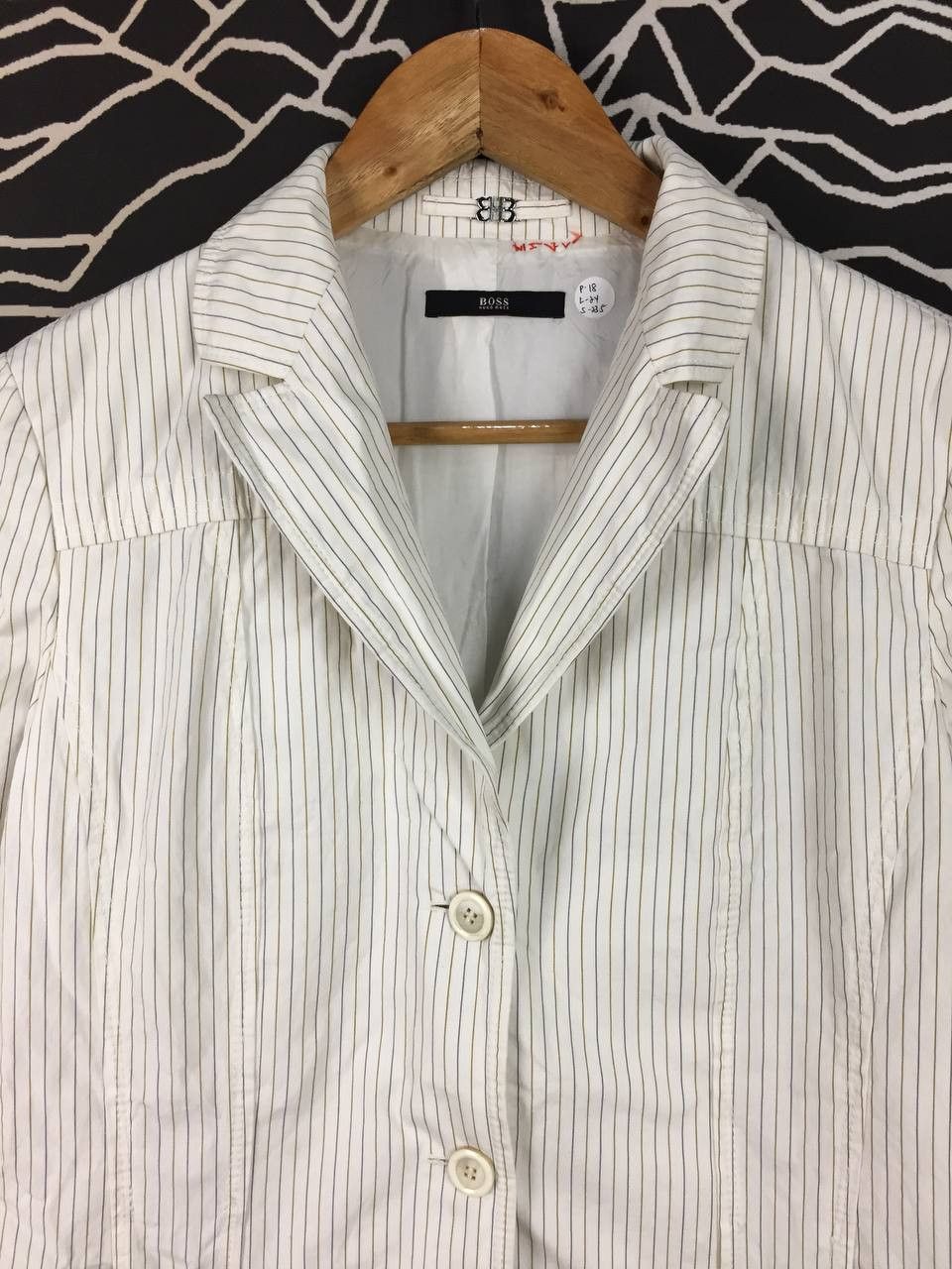Hugo Boss Hugo Boss Women's Pinstripe Utility Blazer Summer Jacket Size S / US 4 / IT 40 - 3 Thumbnail
