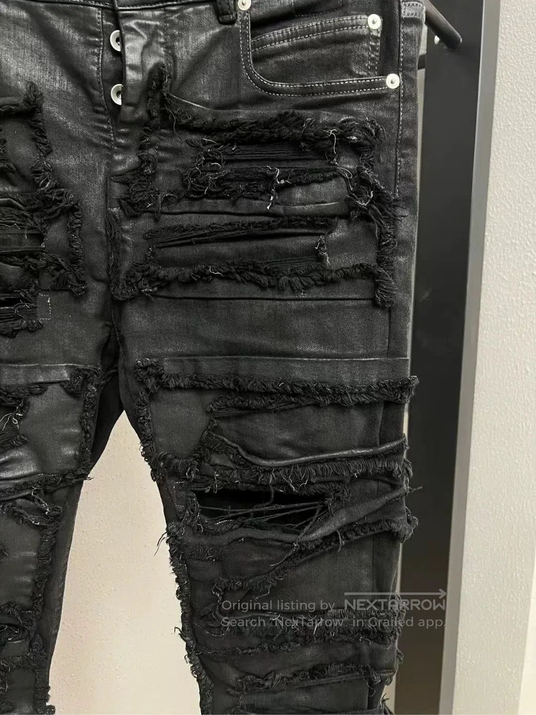 Rick Owens rick owens distressed black denim pants. Size US 31 - 3 Thumbnail