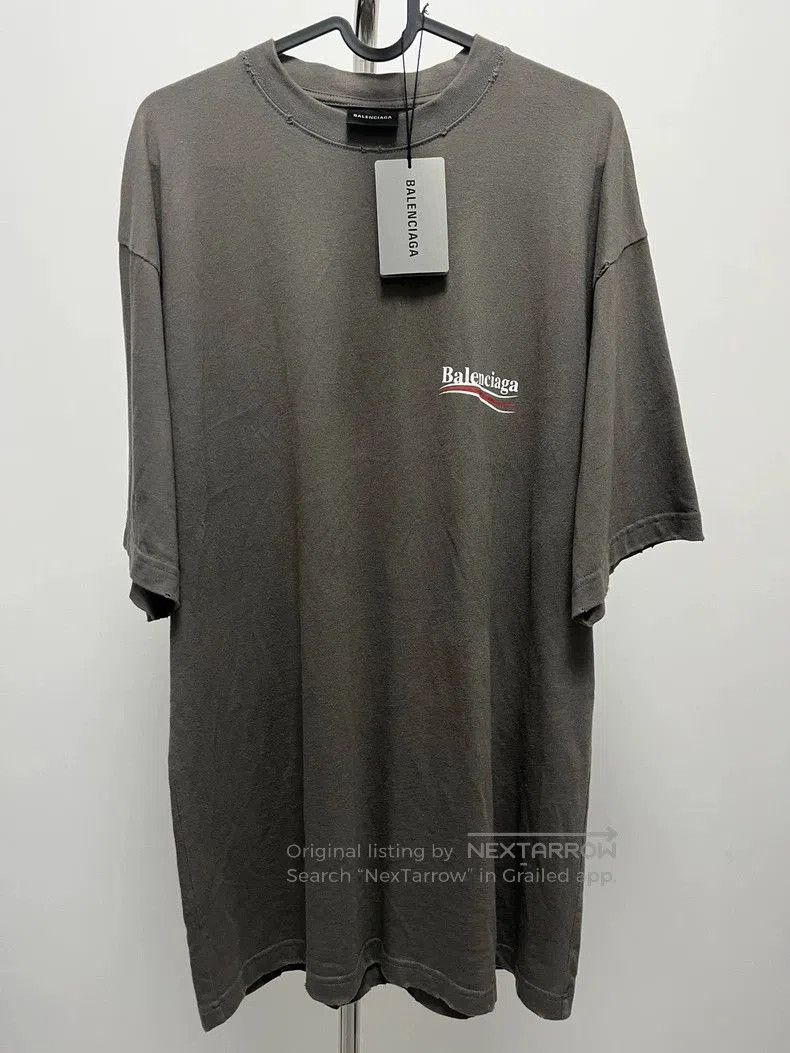 Balenciaga Balenciaga FW22 Gray Distressed Print Tee. Size US XXS / EU 40 - 1 Thumbnail