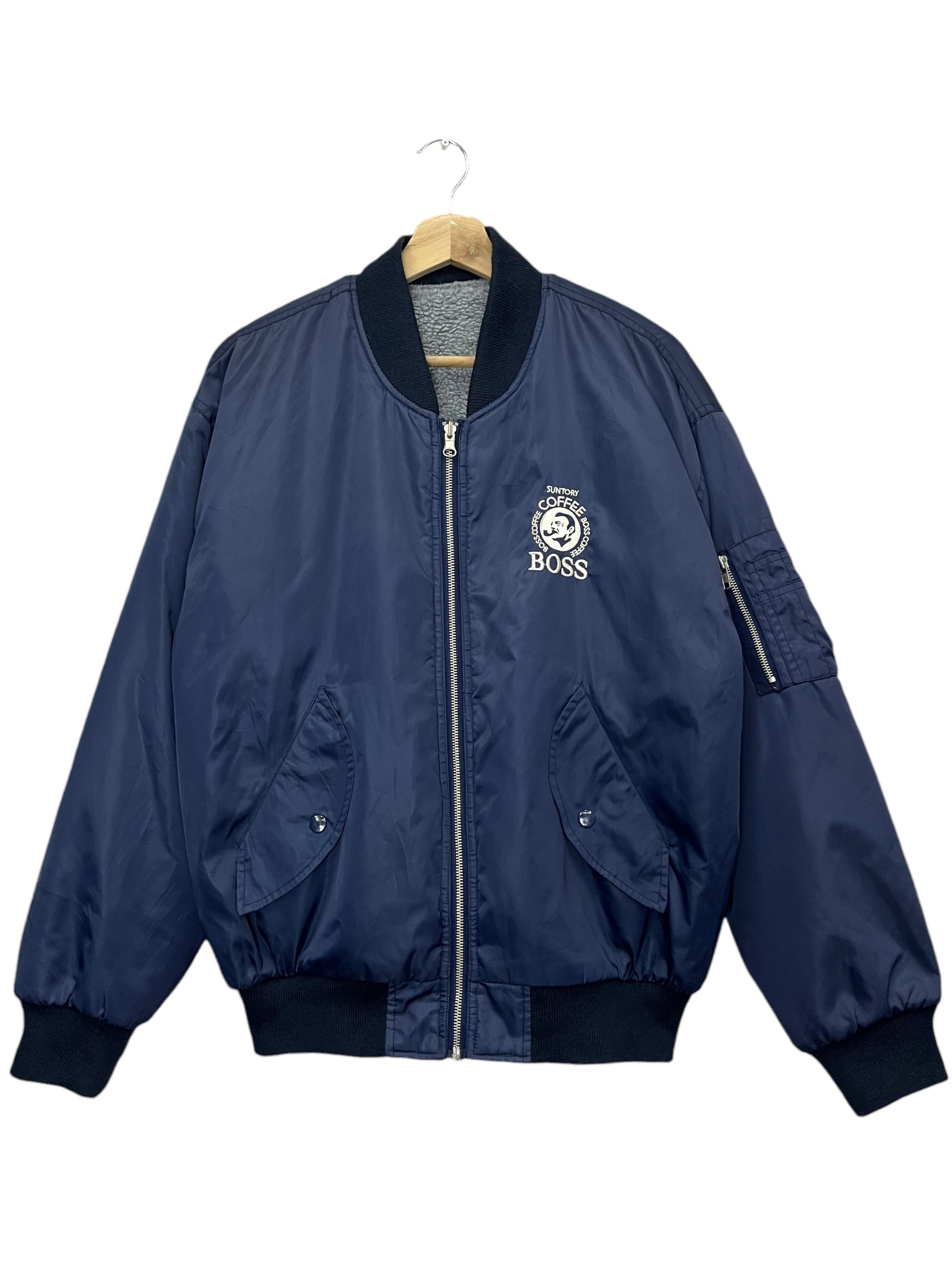 Vintage 🔥90’s SUNTORY BOSS COFFEE MA-1 Reversible Bomber Jacket Size US L / EU 52-54 / 3 - 4 Thumbnail