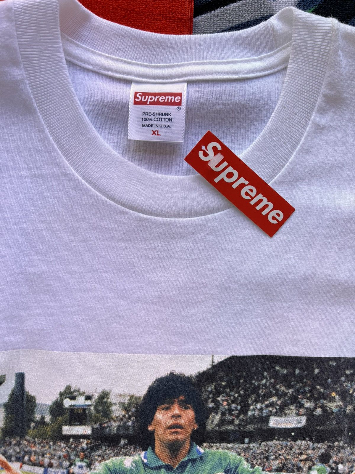 Supreme XL Supreme Maradona Tee white T-shirt football diego drugs Size US XL / EU 56 / 4 - 4 Thumbnail