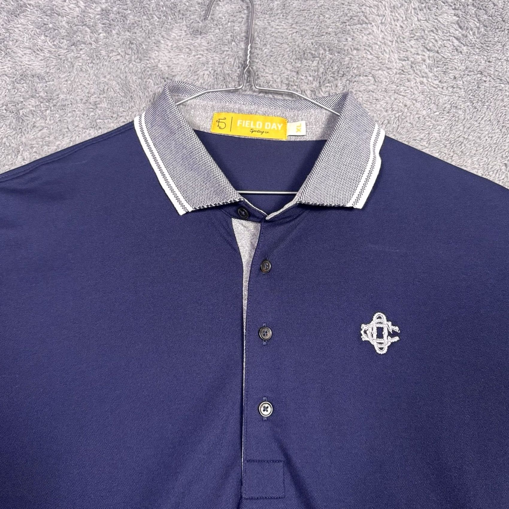 Vintage Field Day Sporting Co. Polo Shirt Men XL Pique Pima Cotton Notched Collar Blue Jersey Polo Shirt Regular Mens Size US XL / EU 56 / 4 - 2 Thumbnail
