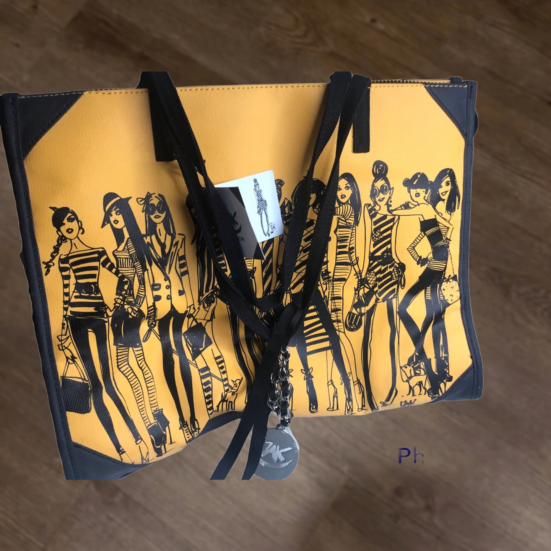 Izak New York Designer Tote Purse Save the Bees! Yellow / Black NWT