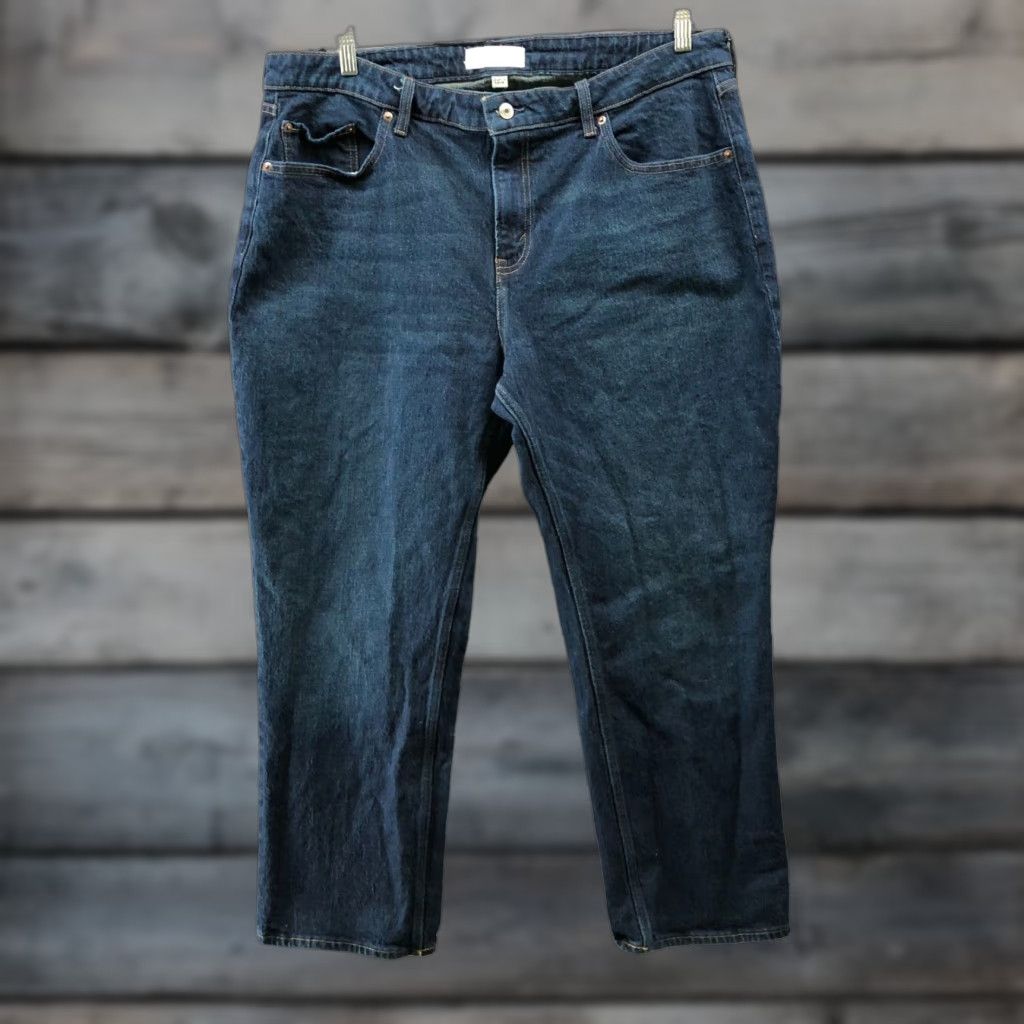 Abercrombie & Fitch Abercrombie & Fitch Jeans Women 34P Blue Dark Wash Mid Rise 90s Straight 5-Pocket Denim Cotton Blend Petite Inseam 28in Vintage No Size 24" / US 00 / IT 34 - 1 Thumbnail