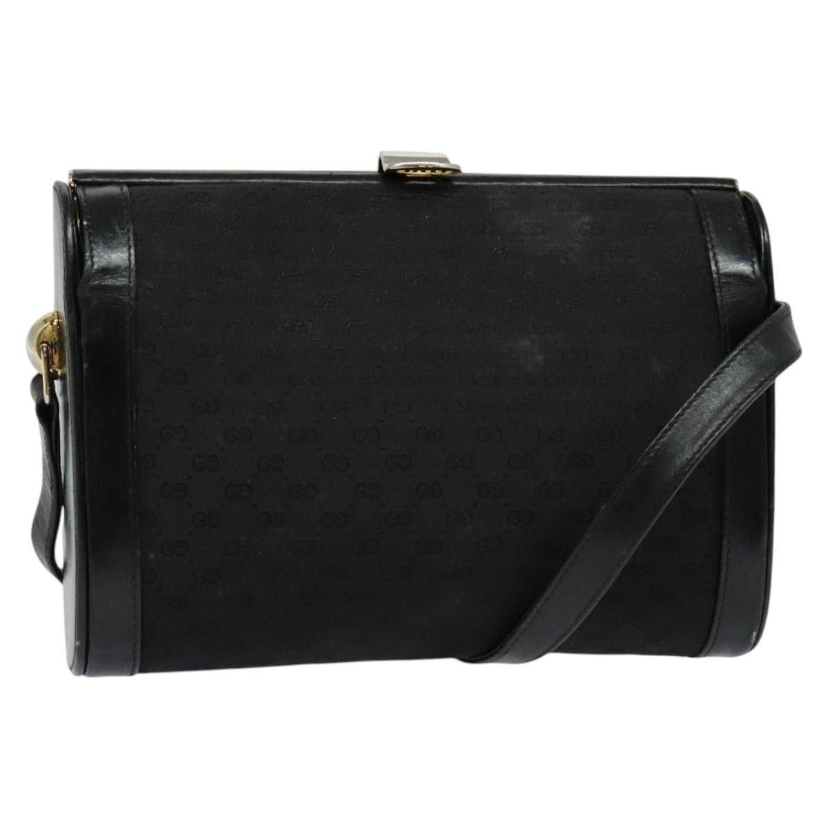 Gucci GUCCI Micro GG Canvas Shoulder Bag Leather Gold Black Size ONE SIZE - 1 Thumbnail