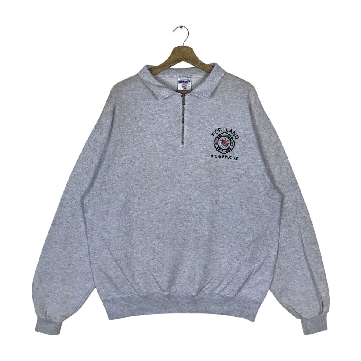 Jerzees Vintage Jerzees Portland Fire & Rescue Pullover Jumper Size US L / EU 52-54 / 3 - 1 Thumbnail