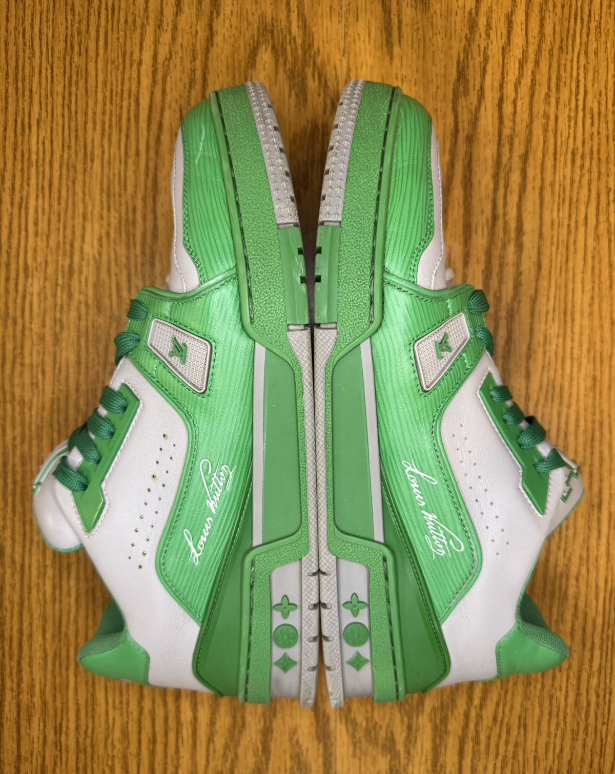 Louis Vuitton Louis Vuittton Trainer Sneaker (Green/Grey) Size US 9 / EU 42 - 3 Thumbnail