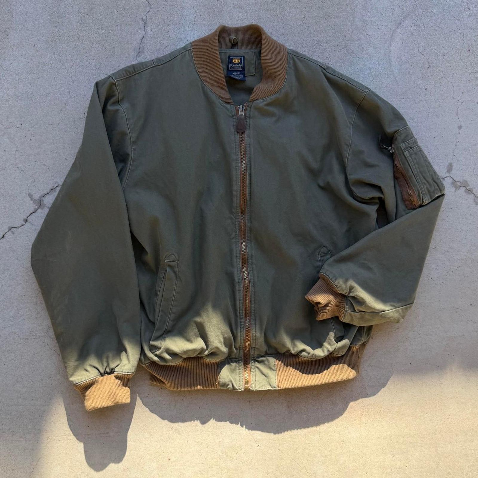 Route 66 Army green vintage bomber jacket Size US M / EU 48-50 / 2 - 5 Thumbnail