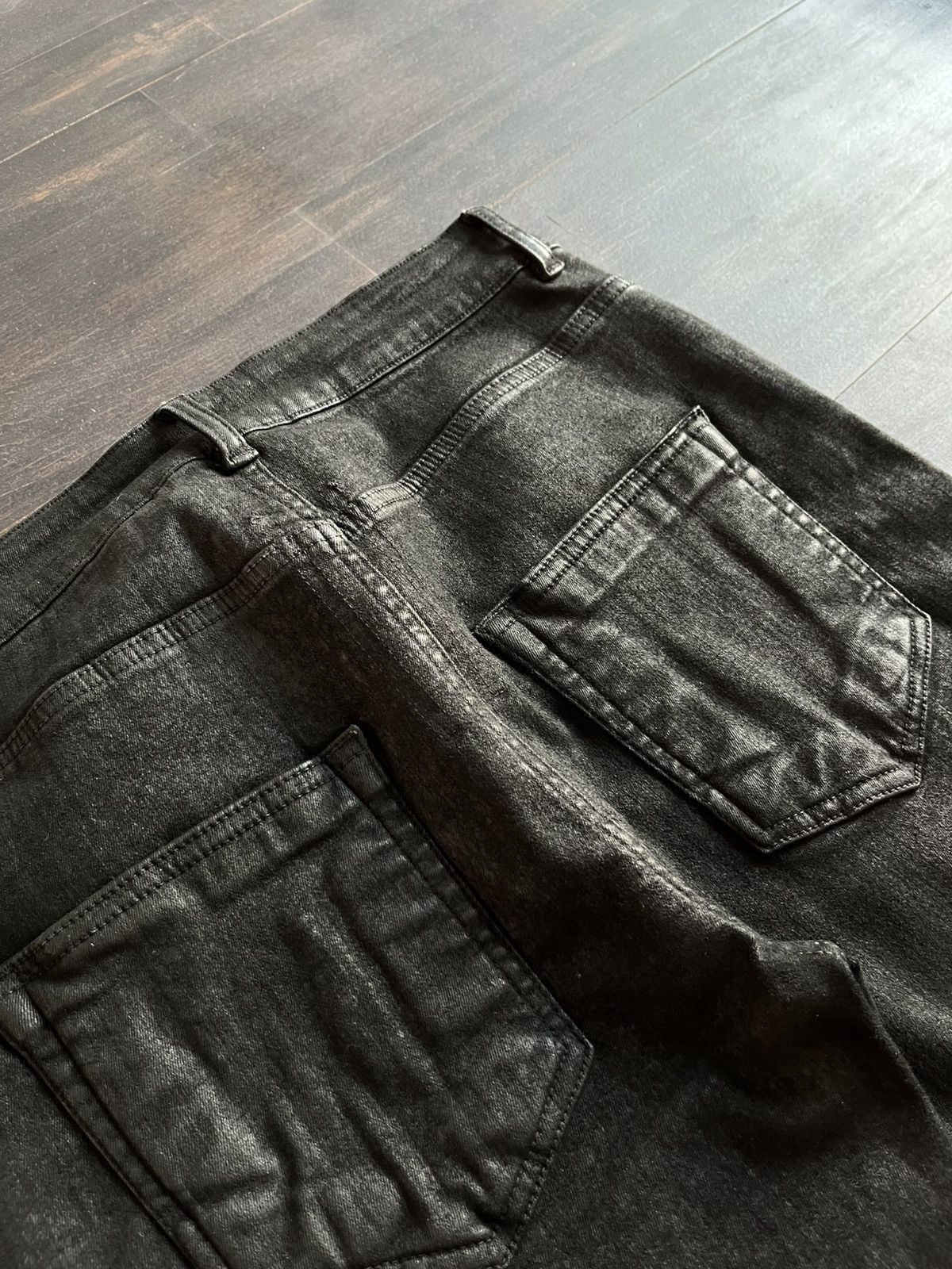 Rick Owens × Rick Owens Drkshdw rick owens fw17 “glitter” black waxed detroit cut jeans Size US 30 / EU 46 - 12 Thumbnail