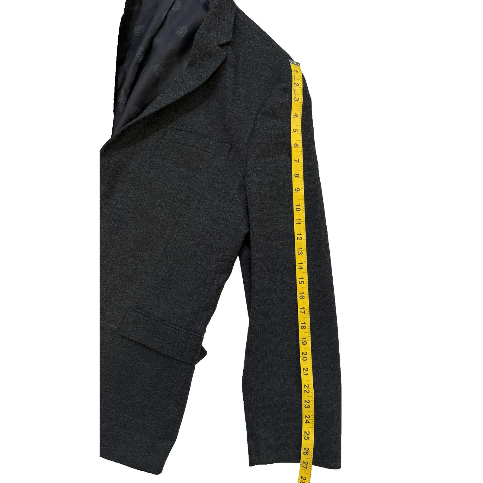Vince Camuto Vince Camuto Blazer Men 46R Gray SlimFit 2 Button Sport Coat Size 46R - 5 Thumbnail
