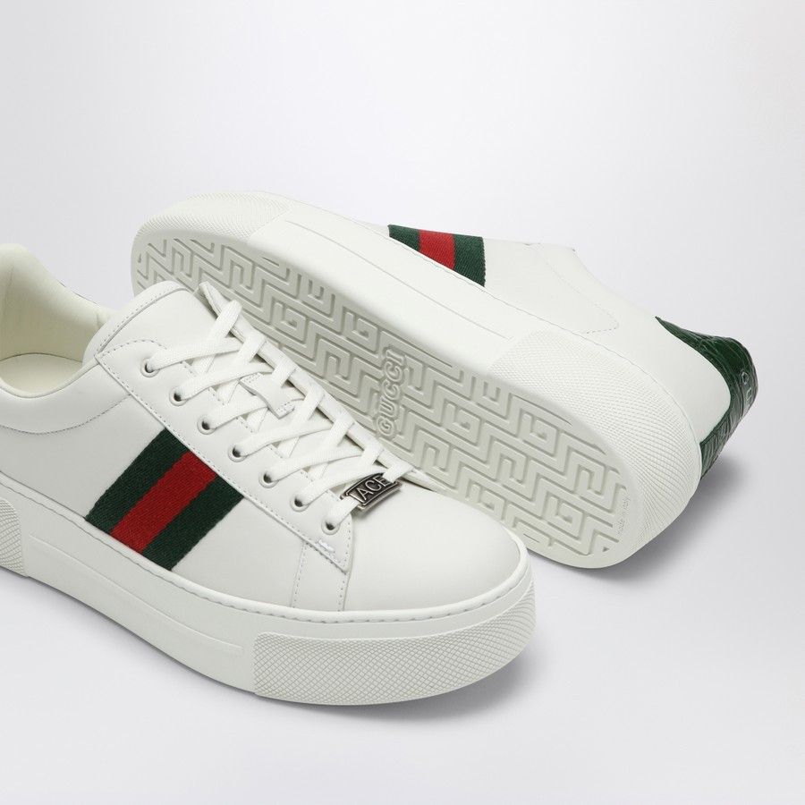 Gucci o1d2blof0824 Ace Sneaker With Web in White Size US 8.5 / IT 38.5 - 5 Thumbnail