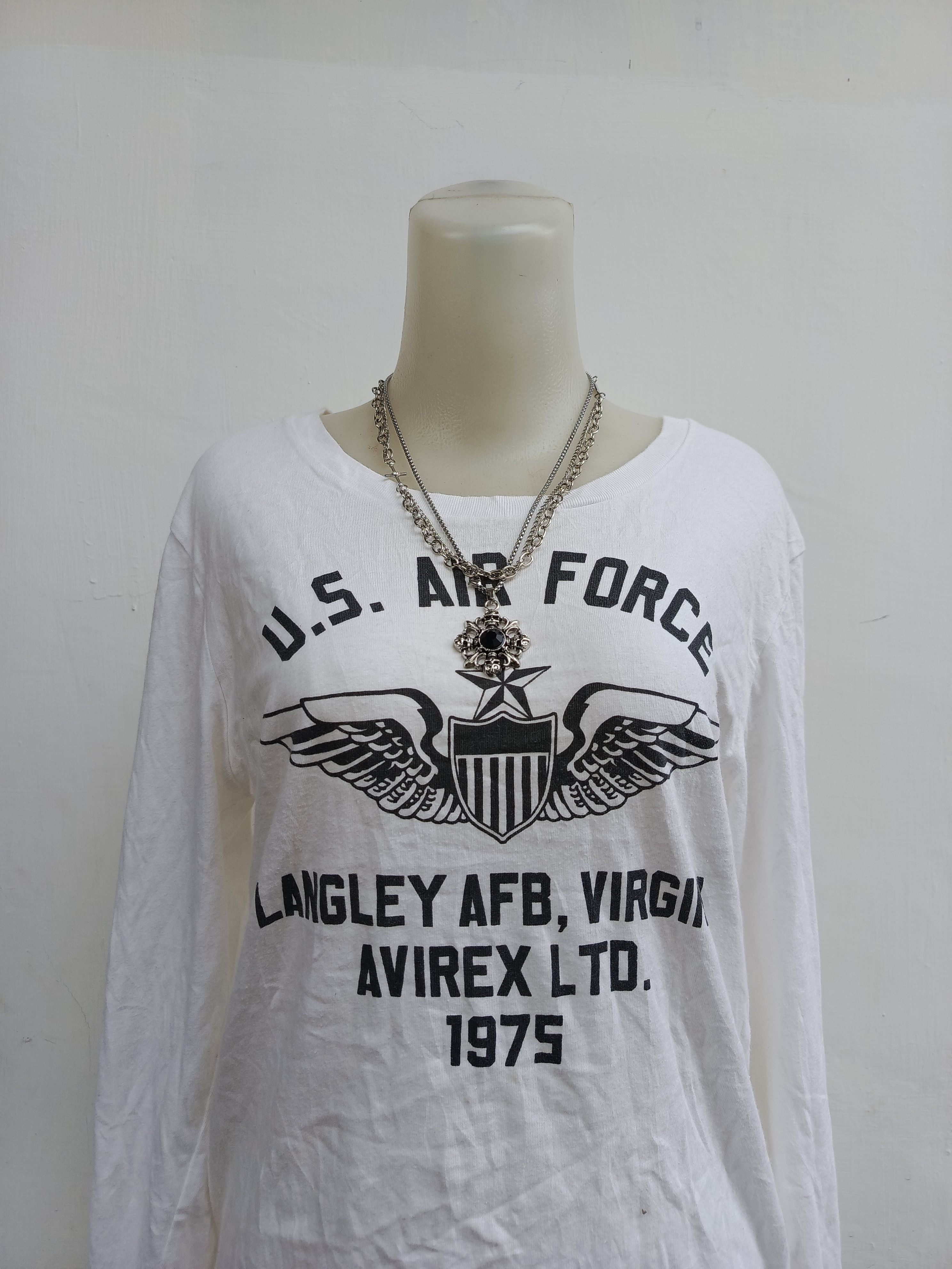 Avirex Avirex USAF Long Sleeve T-Shirt Langley AFB 1975 Military Size M / US 6-8 / IT 42-44 - 2 Thumbnail