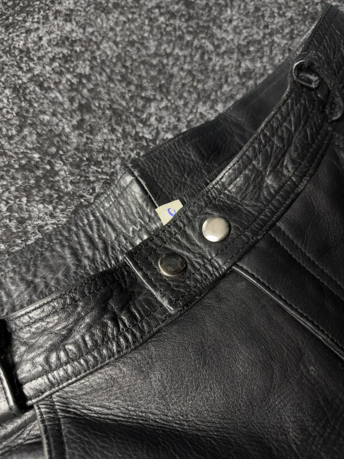 Leather Y2K Vintage Leather Pants Opium Style Alt Biker USA Rare Size US 35 - 10 Thumbnail