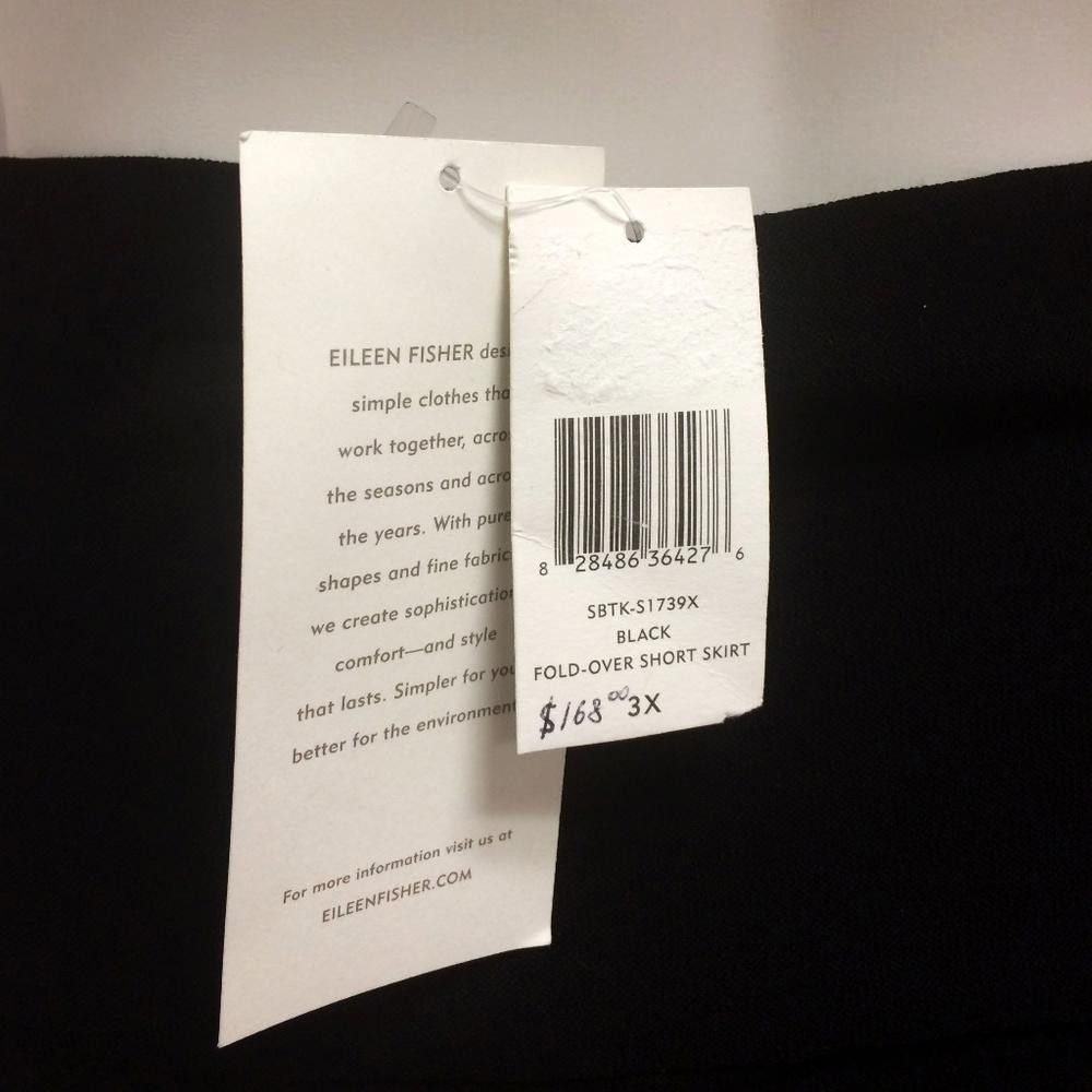 Eileen Fisher Eileen Fisher Black Fold Over Crepe Skirt Size 42" / US 20 - 5 Thumbnail