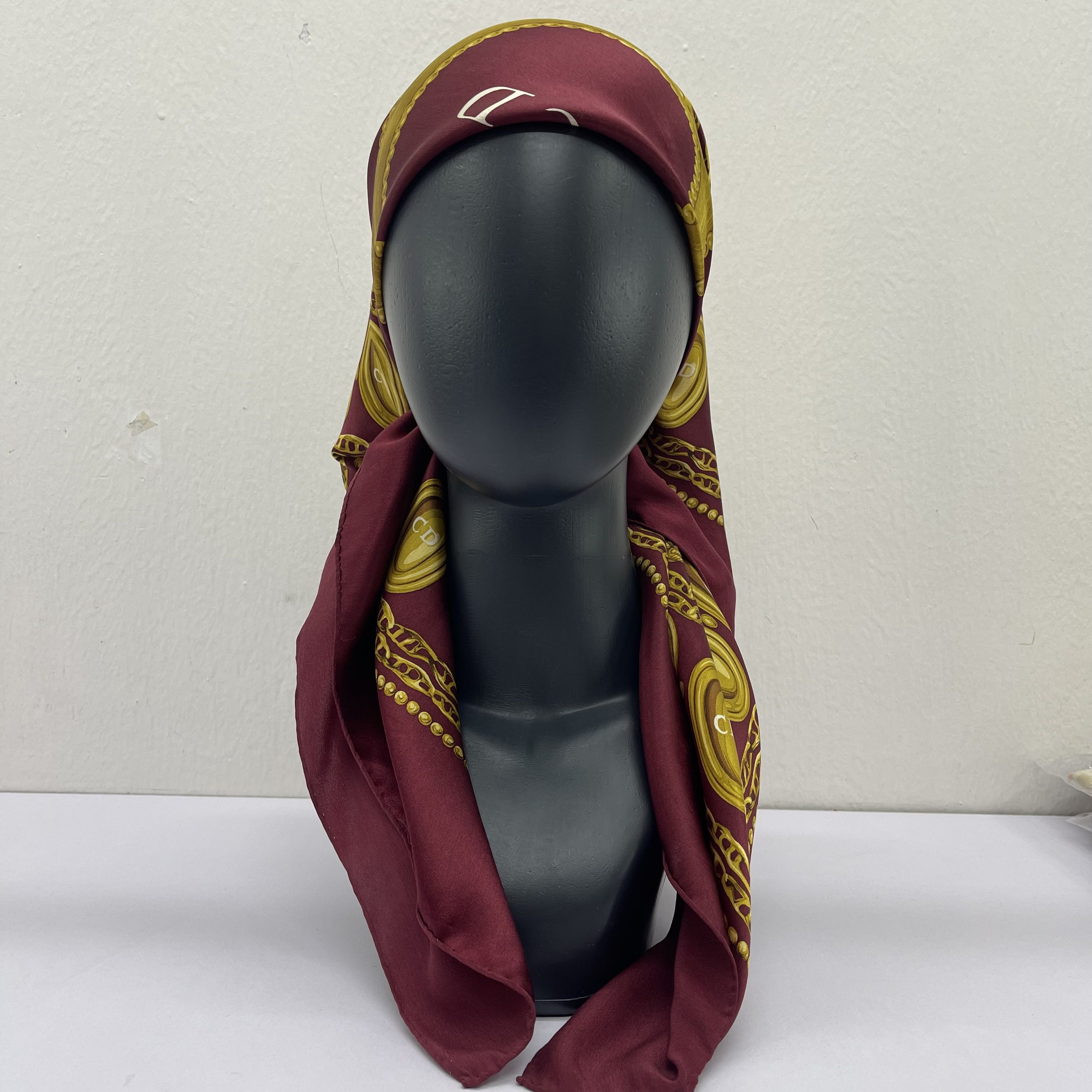 Christian Dior Monsieur Vintage Christian Dior Silk Scarf CD Logo Motif - S7037 Size ONE SIZE - 2 Thumbnail