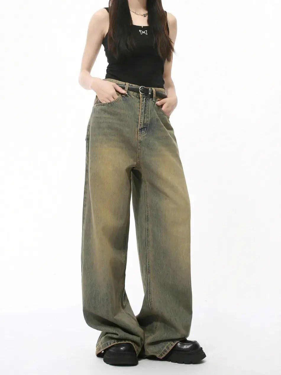 Japanese Brand Retro loose straight leg wide leg jeans Size US 32 / EU 48 - 6 Thumbnail