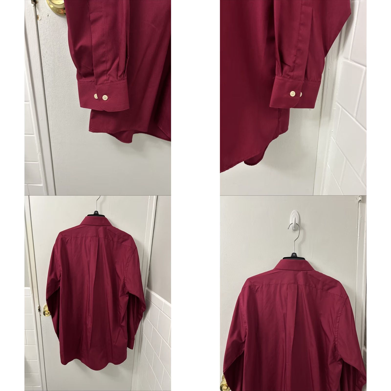 Van Heusen Van Heusen Poplin Shirt Mens M 15.5 32/33 Red Wrinkle Free Button Up L/S Dress Shirt Long Sleeve Collared Pocket Barrel Cuff Size US M / EU 48-50 / 2 - 8 Thumbnail