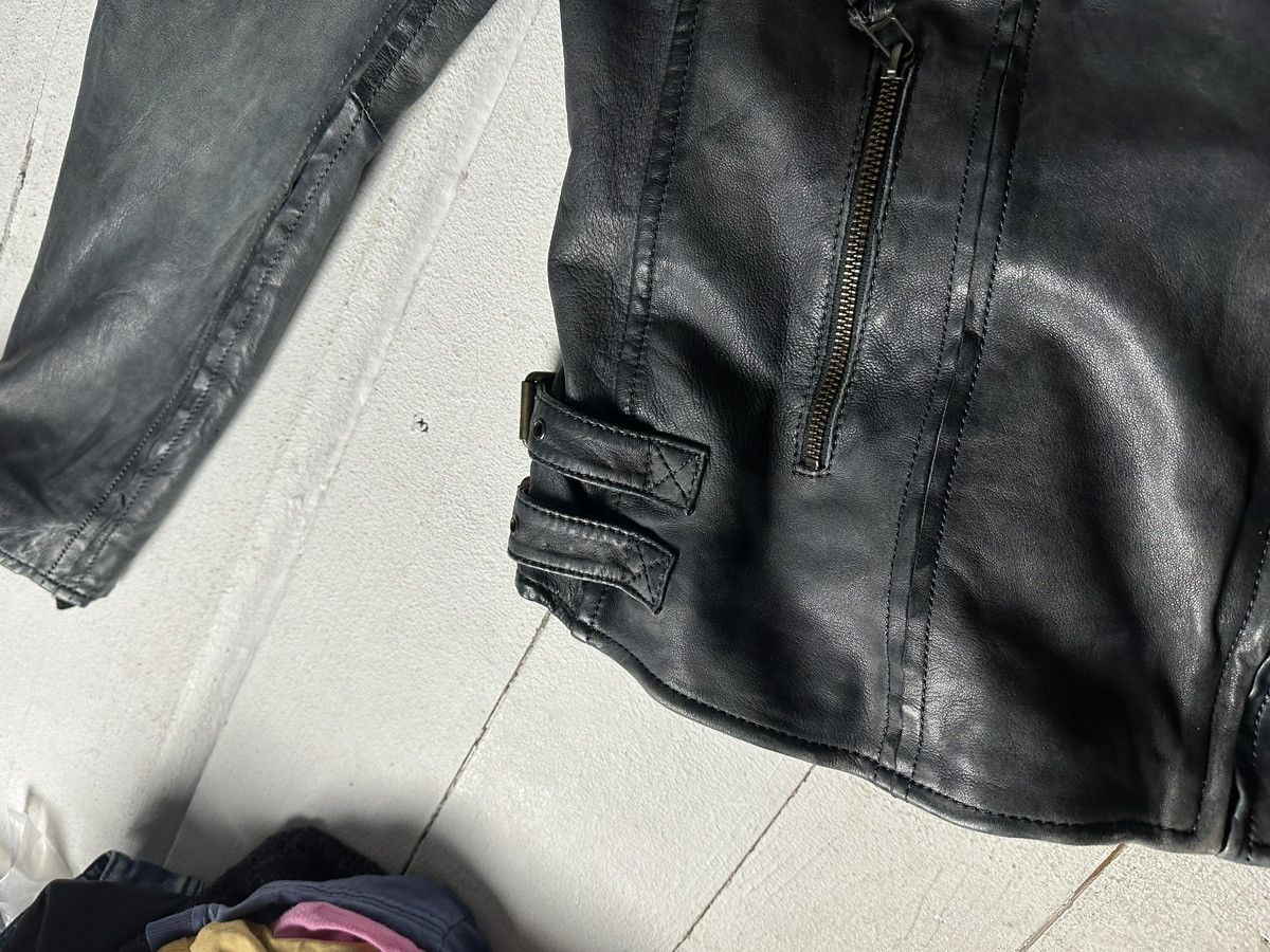 Other 🚨Y2K RICK OWENS TYPE DIRTY SLIM FIT ZIP LEATHER JACKET Size M / US 6-8 / IT 42-44 - 6 Thumbnail