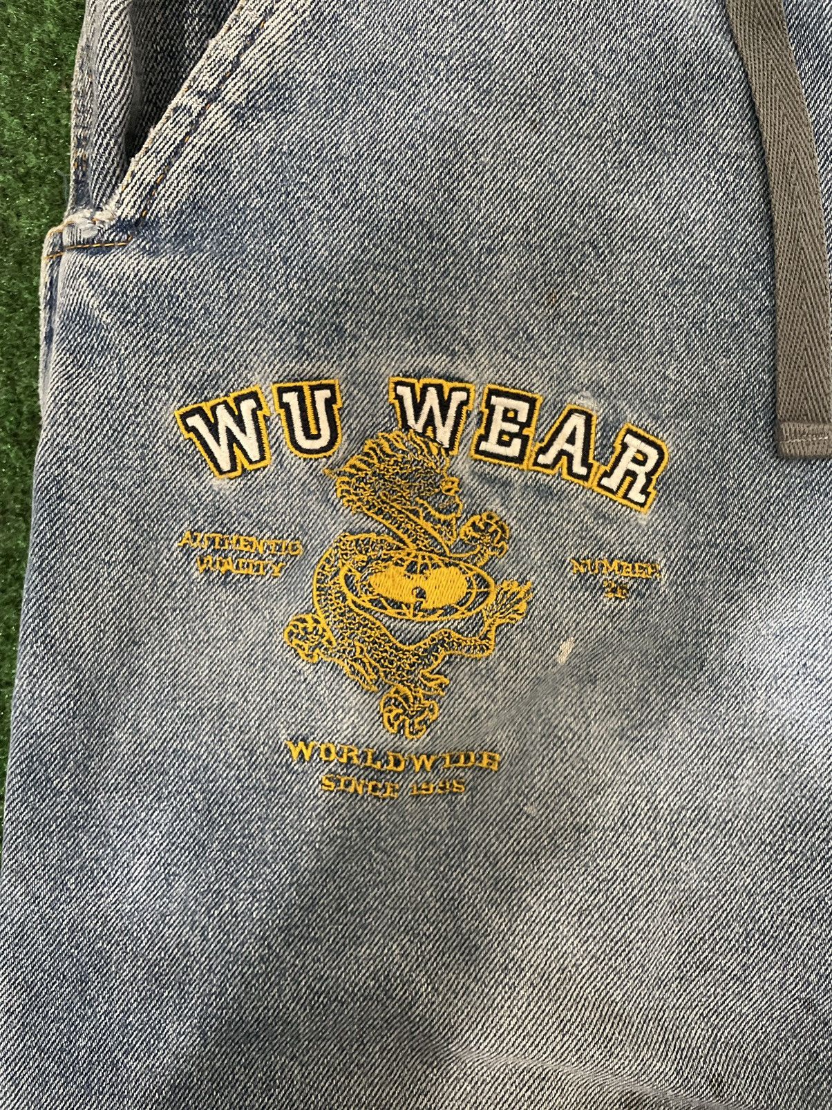 Vintage × Wu-Tang Clan Crazy WuWear Baggy Carpenter Denim with Amazing Faded Size US 32 / EU 48 - 3 Thumbnail