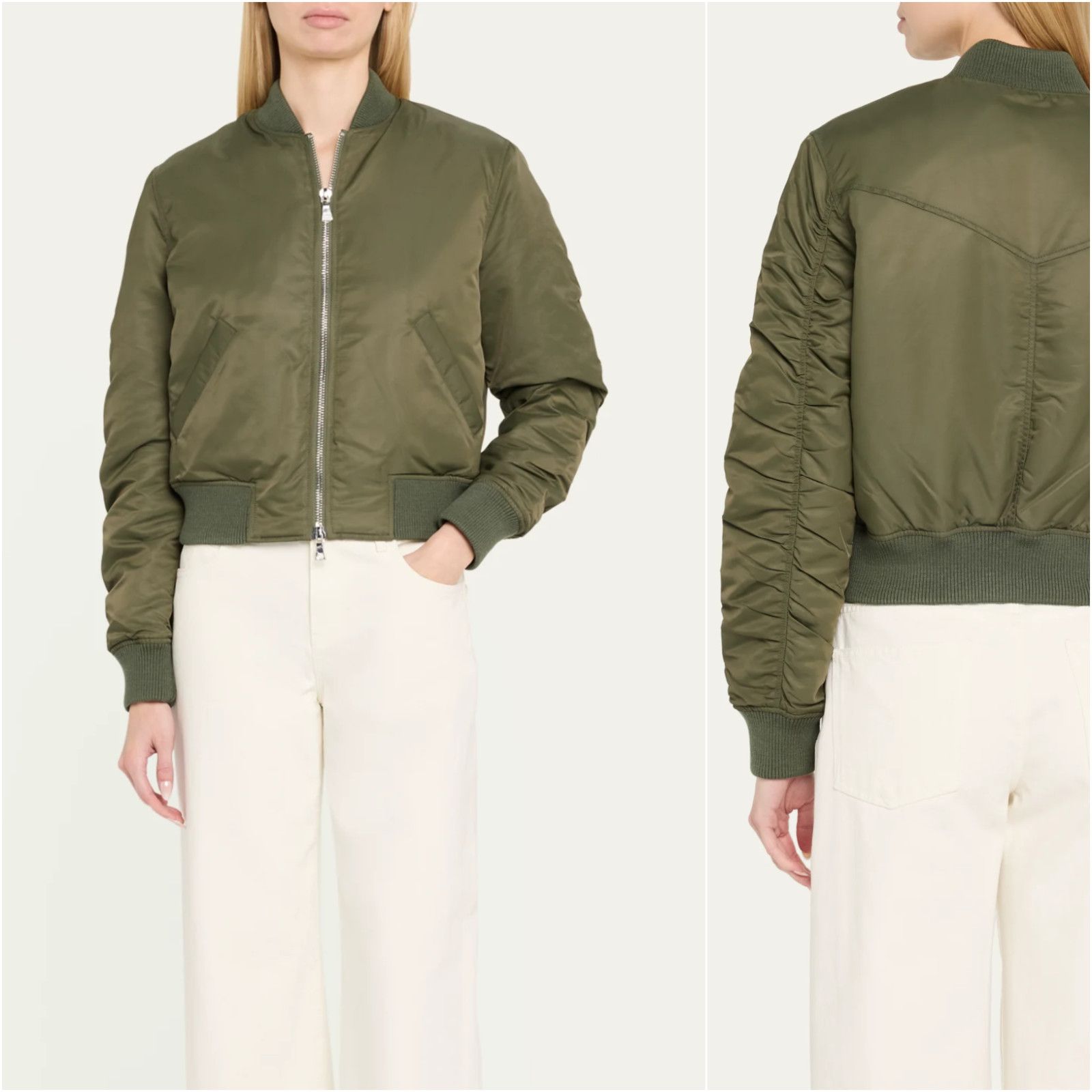 Officine Generale OfficIne Generale $720 Nanni Nylon Bomber Jacket Green Size L / US 10 / IT 46 - 1 Thumbnail