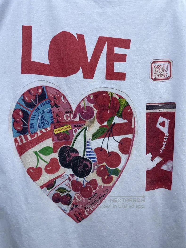 Loewe Red Heart Patch Letter Short Sleeve T-Shirt