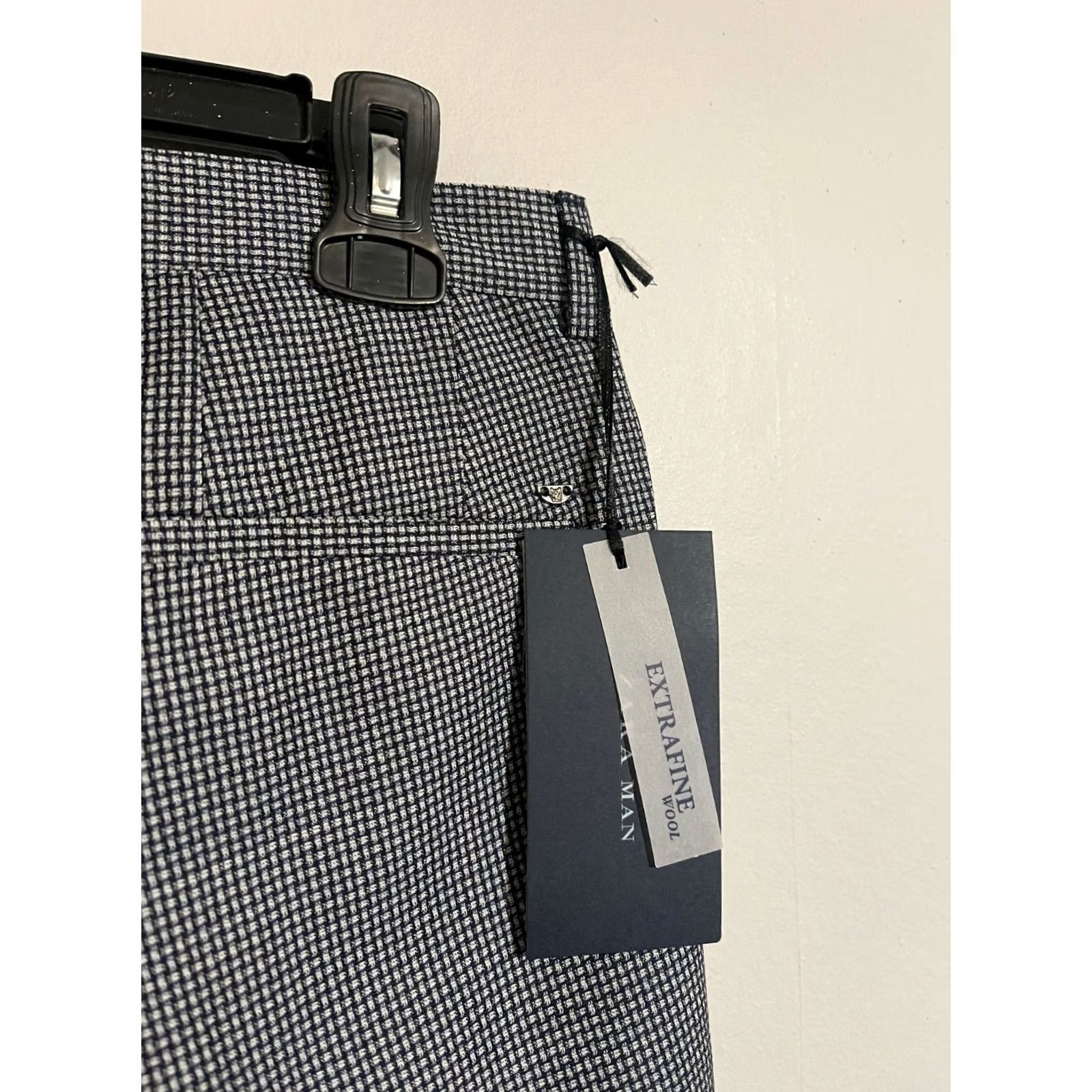 Zara VINTAGE Zara Man Extrafine Wool Woven Design Gray/Black Dress Pants - Men's 30 - New! Size US 32 / EU 48 - 5 Thumbnail