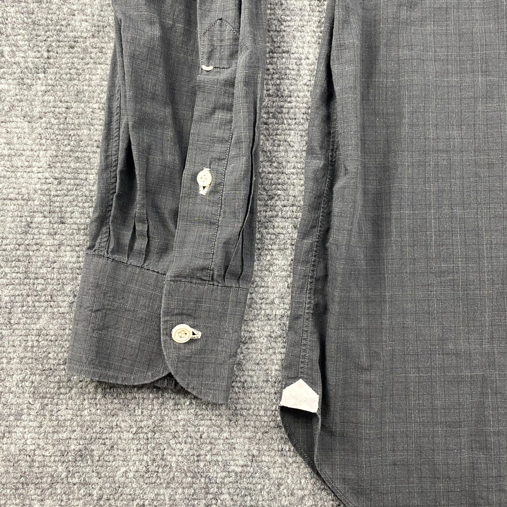 Vintage Borrelli Napoli Dress Shirt Mens 18 45 Gray Check Button Up Made In Italy Shirt Mens 18 Neck 18 in Pattern Check" Size 48R - 4 Thumbnail