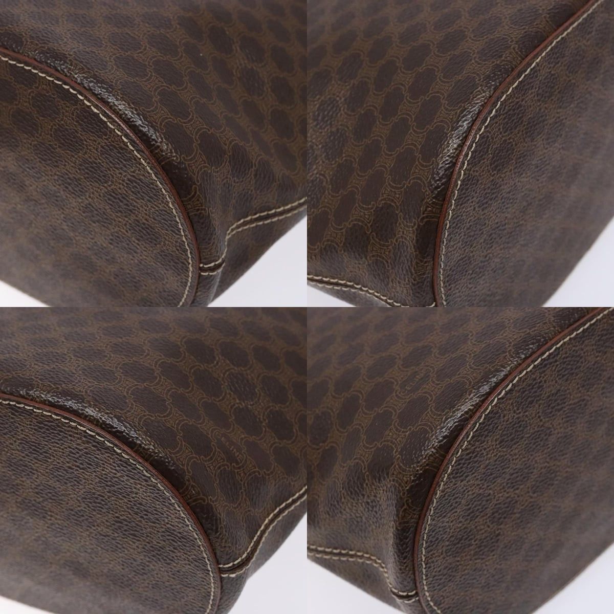 Celine CELINE Macadam Canvas Hand Bag Pvc Leather Brown Gold Size ONE SIZE - 10 Thumbnail