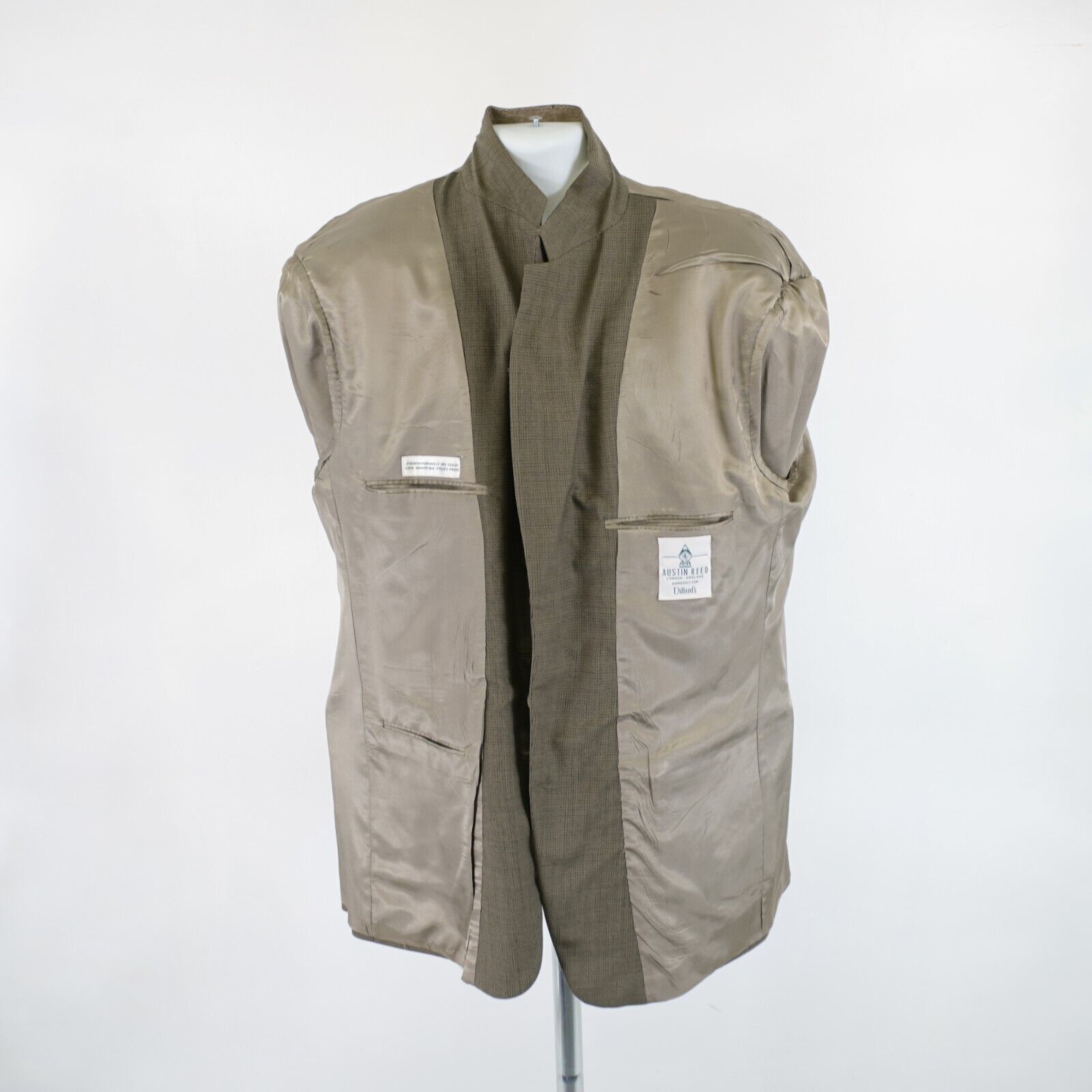 Austin Reed Austin Reed Thick Wool Green Beige Check Sport Coat 46R 3 Bu Size 46R - 11 Thumbnail