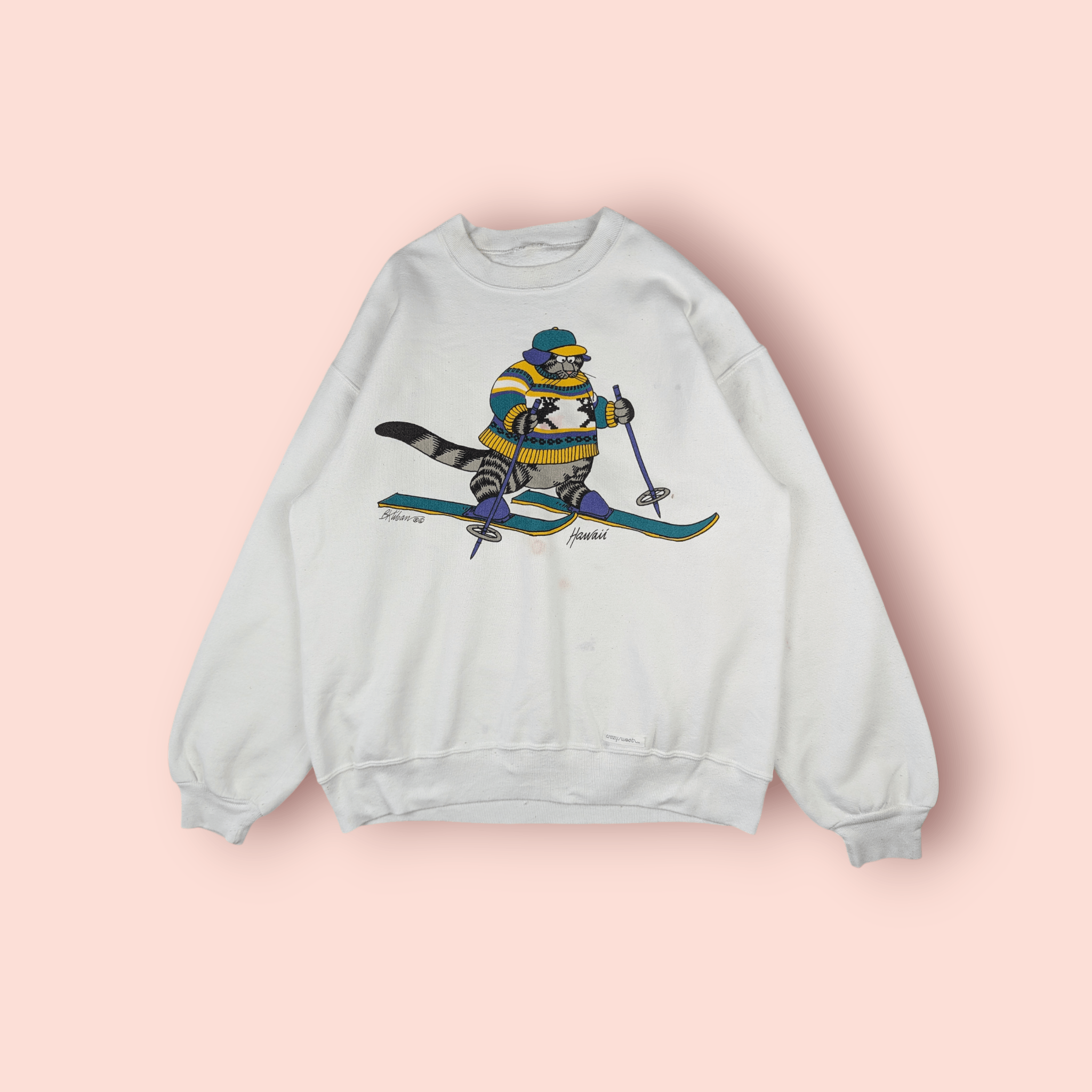 Vintage Vintage 90's CRAZY SHIRTS Cat Snowboard Crewneck Sweatshirt Size US L / EU 52-54 / 3 - 2 Thumbnail