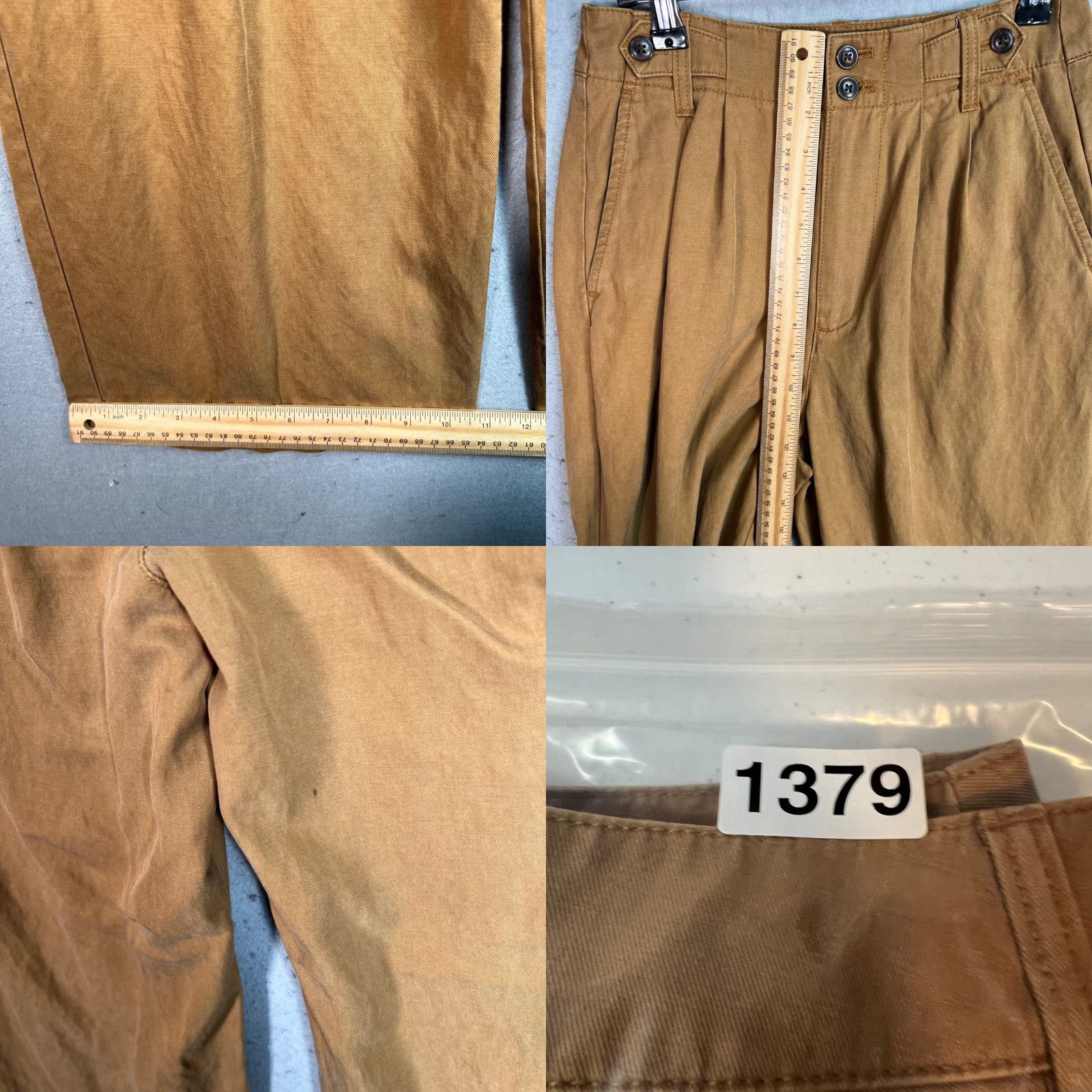 Madewell Madewell Brand Womens Pleated Wide-Leg Pants Size 00 Lyocell Cotton Blend Brown Size 24" / US 00 / IT 34 - 8 Thumbnail