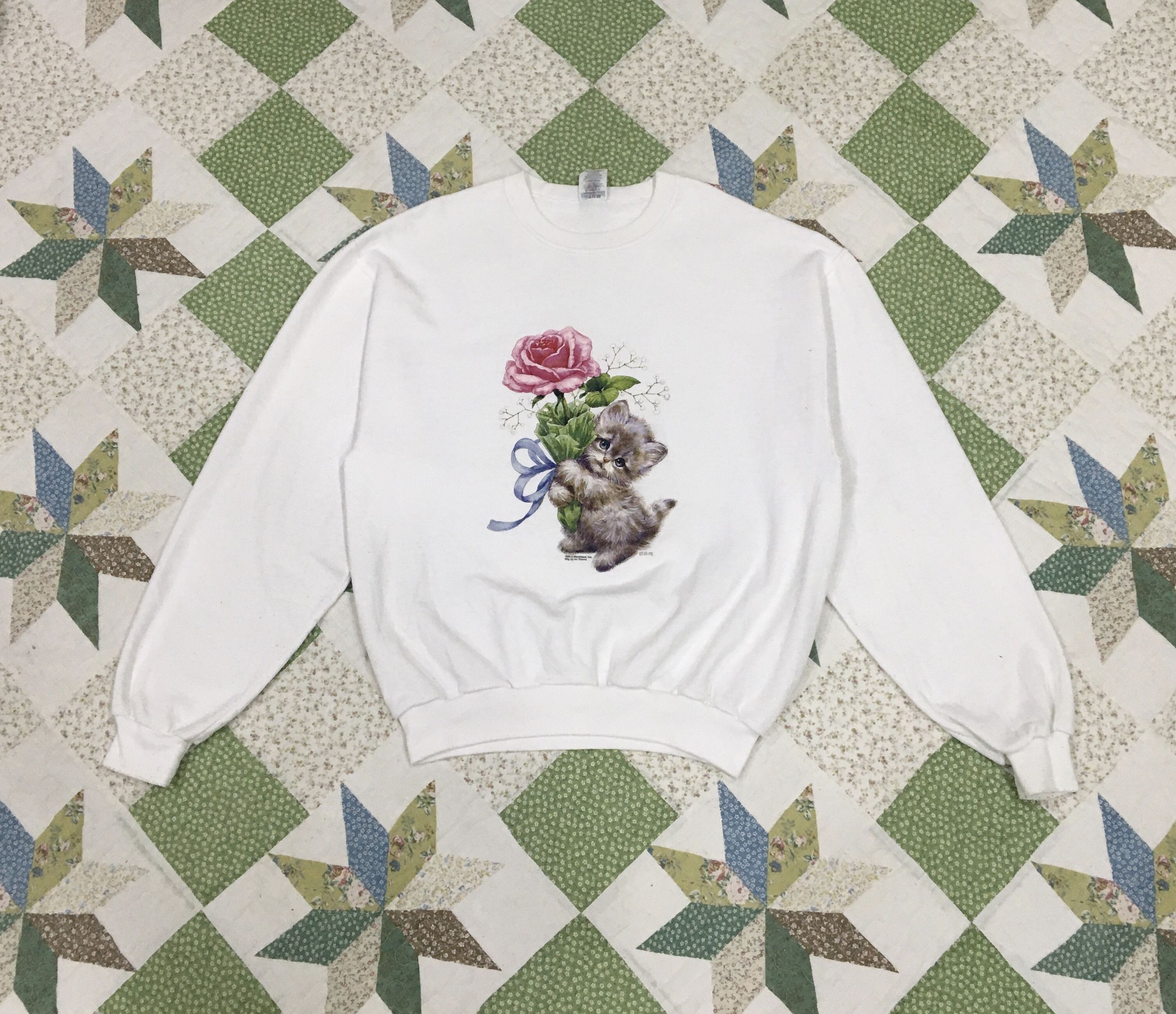 Habitat × Jerzees Vintage Jerzees Art Of Kitten Crewneck Sweatshirt Size M / US 6-8 / IT 42-44 - 1 Thumbnail