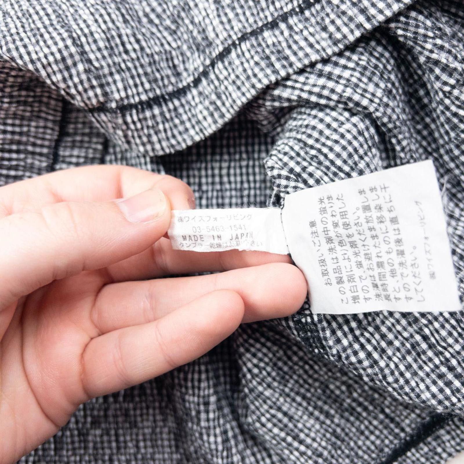Yohji Yamamoto Vintage Yohji Yamamoto Checkered Ruched Button Up Shirt M Size US M / EU 48-50 / 2 - 4 Thumbnail