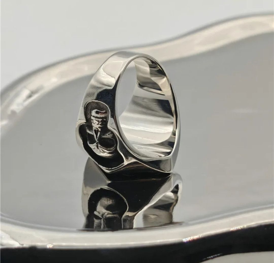 Jewelry Number 13 Solid Skull Ring Stainless Steel Punk Skeleton Size ONE SIZE - 2 Thumbnail