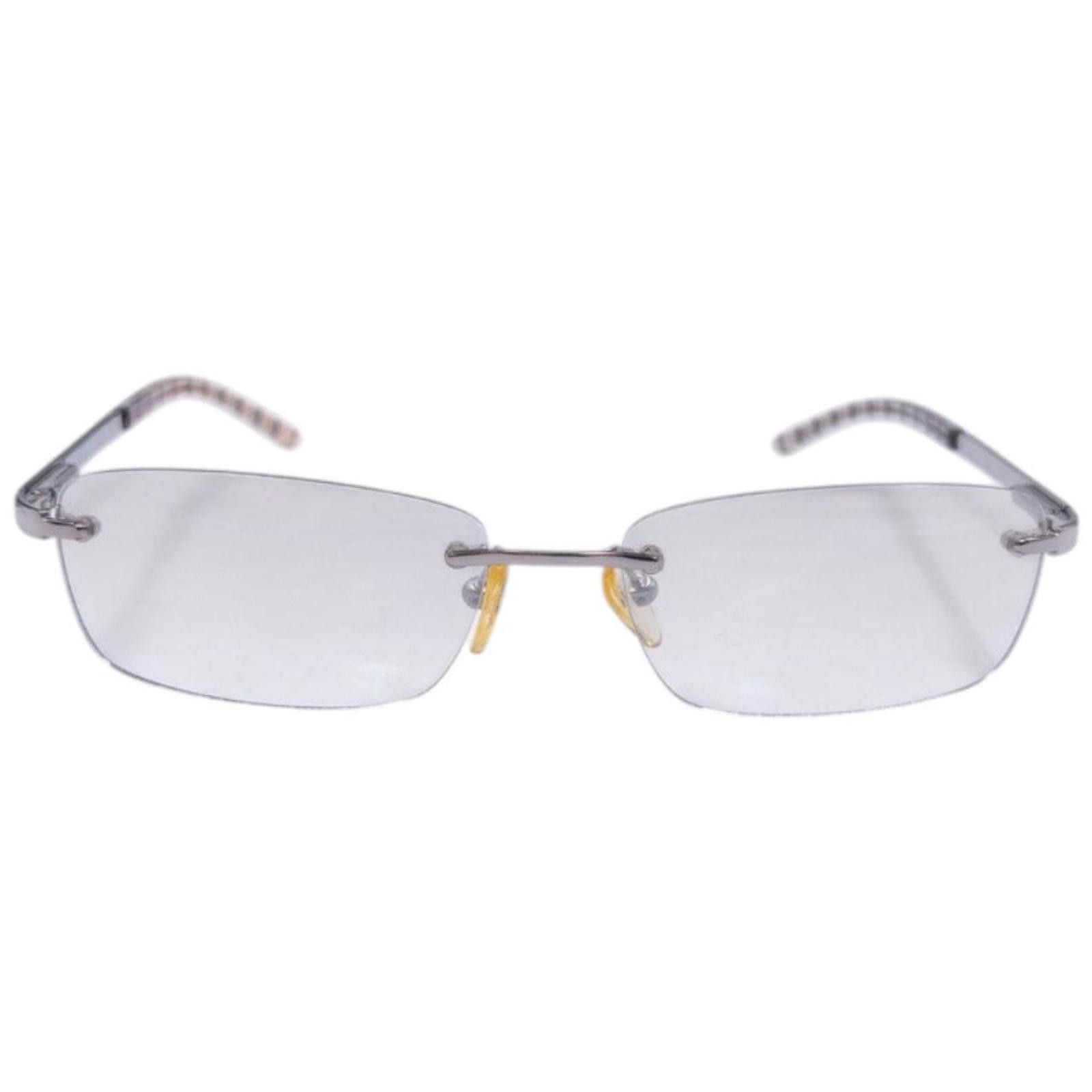 Burberry Vintage Burberry Nova Check Rimless Clear Sunglasses Size ONE SIZE - 2 Thumbnail