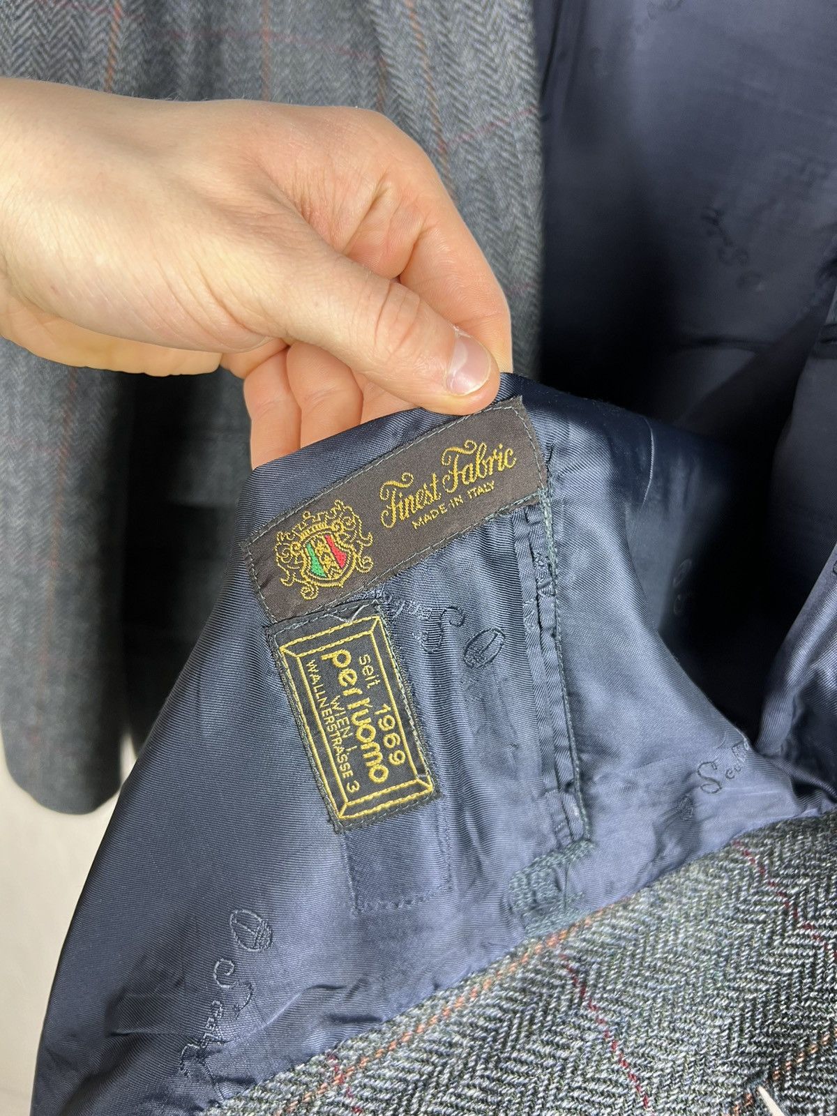 SCABAL Vintage 80s Scabal wool herringbone blazer jacket tweed Size US L / EU 52-54 / 3 - 24 Thumbnail