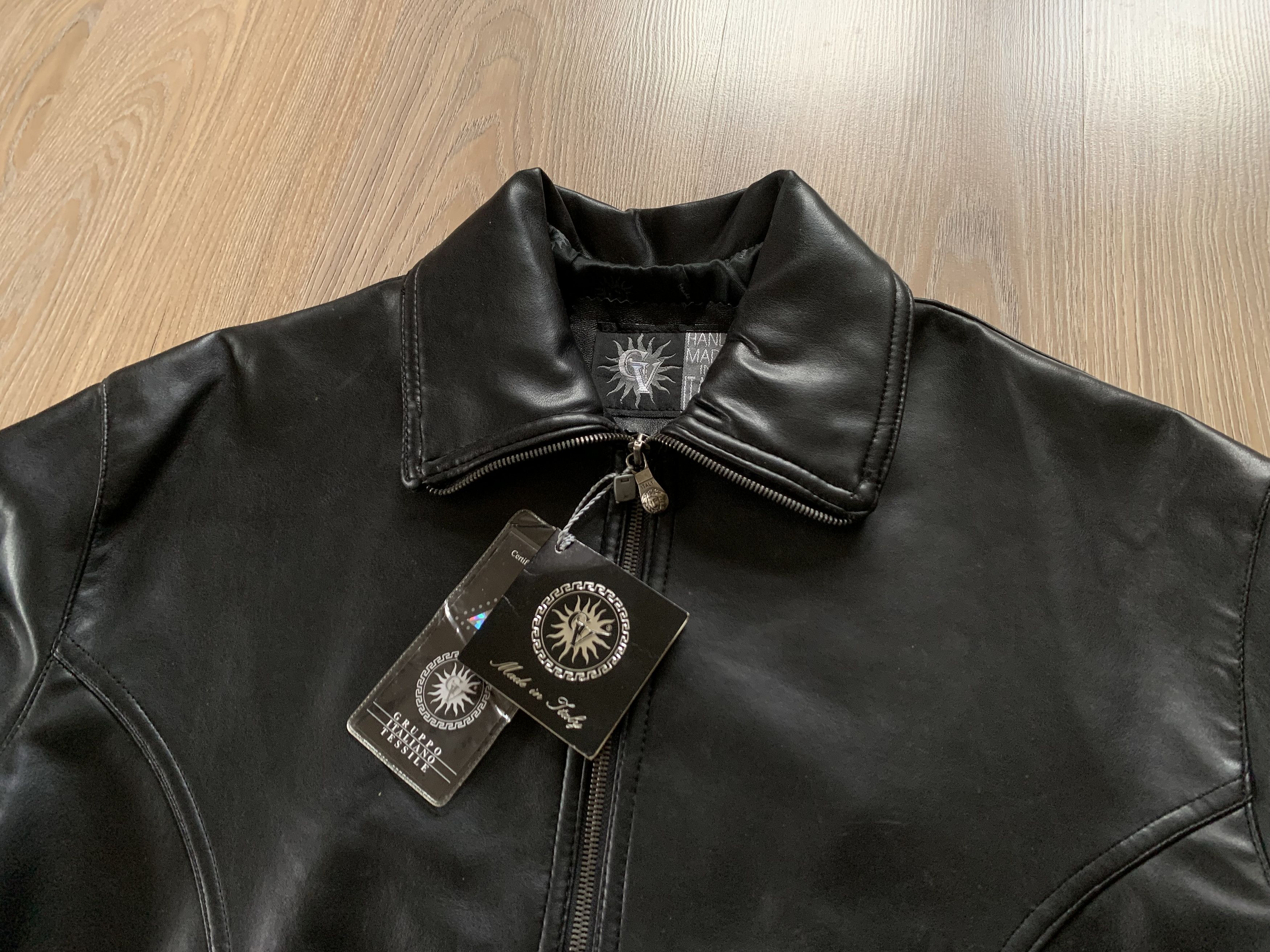 Handmade GV Gruppo Italiano Tessile Hand Made in Italy Leather Jacket Size M / US 6-8 / IT 42-44 - 4 Thumbnail