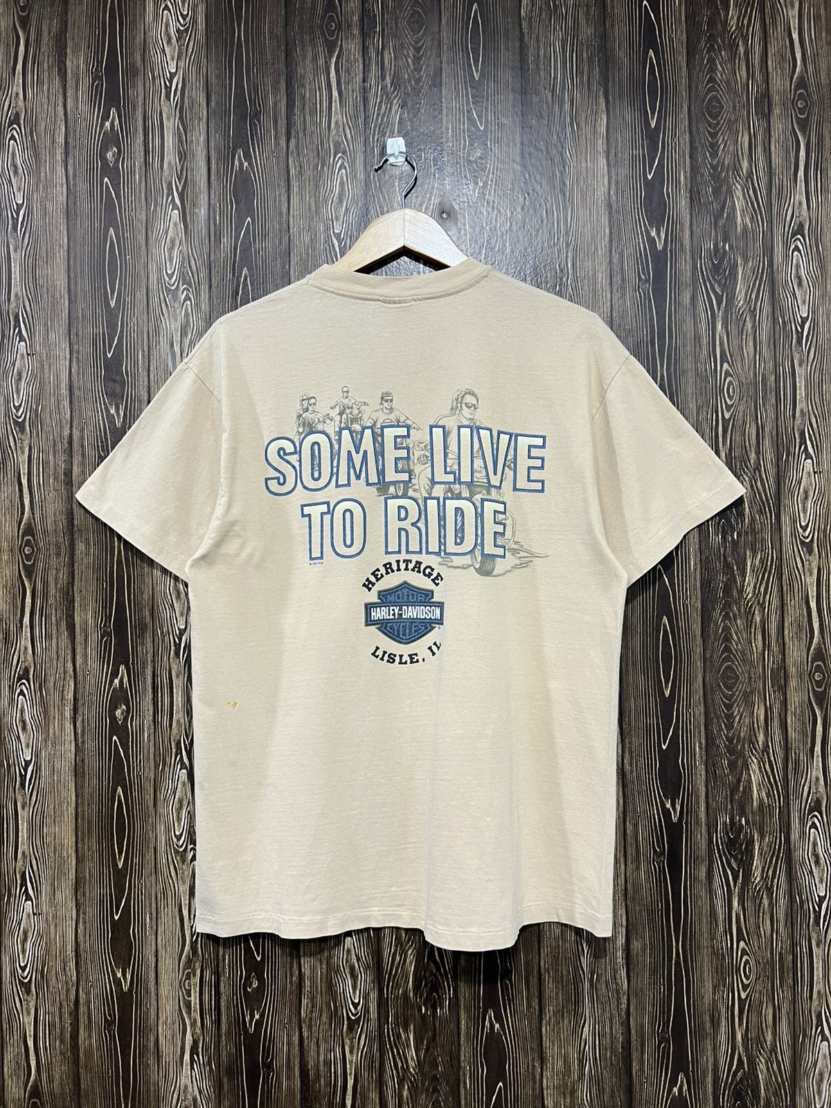 Harley Davidson Vintage 90s Harley Davidson ‘Some Live To Ride’ Tshirt Size US L / EU 52-54 / 3 - 1 Thumbnail