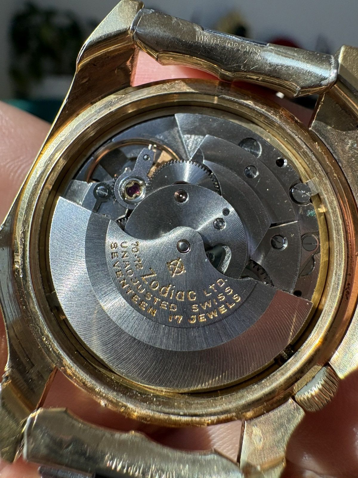 Other Zodiac Olympos 703-918 VTG 70s Mystery Dial 17J Swiss Auto Size ONE SIZE - 16 Thumbnail