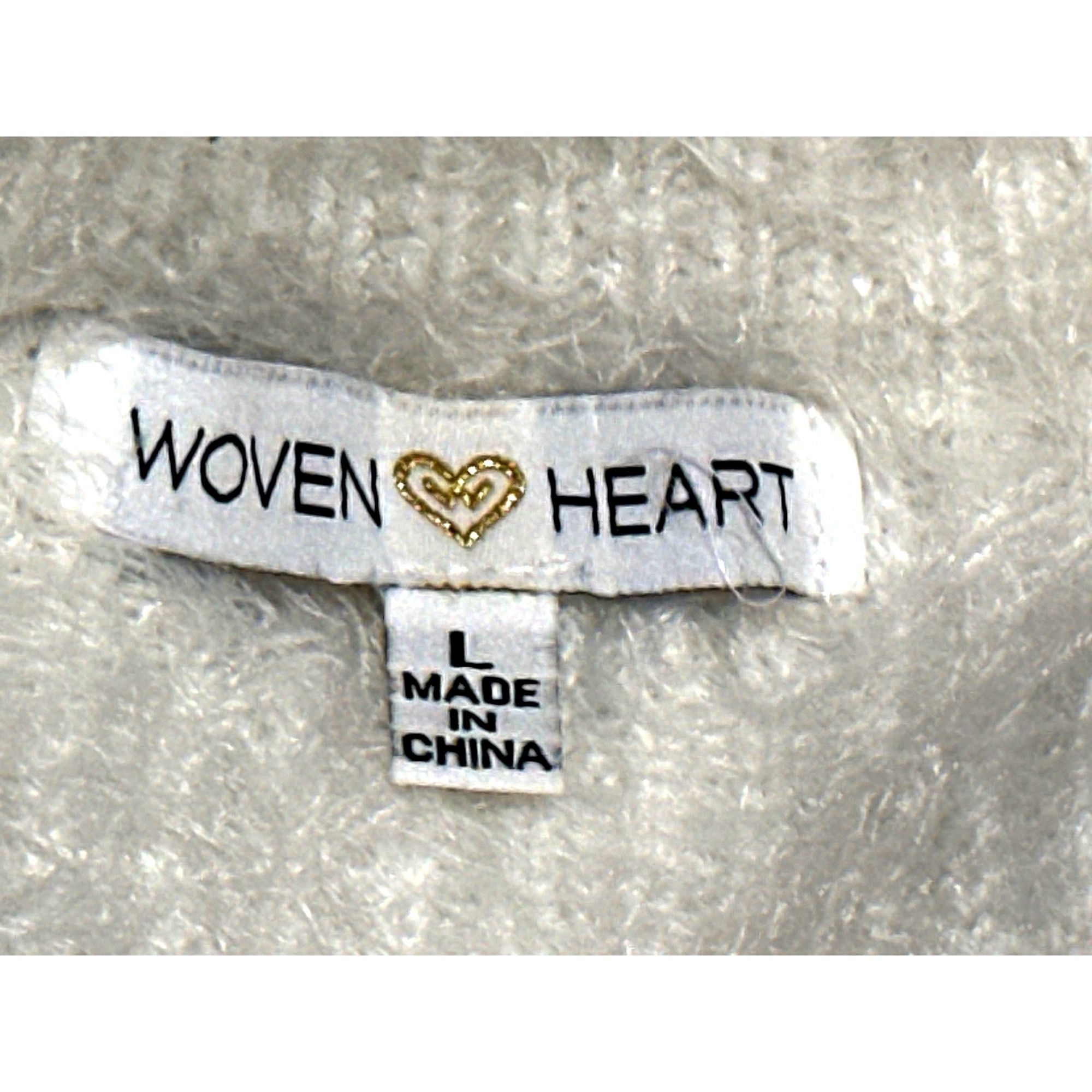 Nordstrom Woven Heart Large Ivory Fuzzy Floral Embroidered Sweater Cot Size L / US 10 / IT 46 - 7 Thumbnail