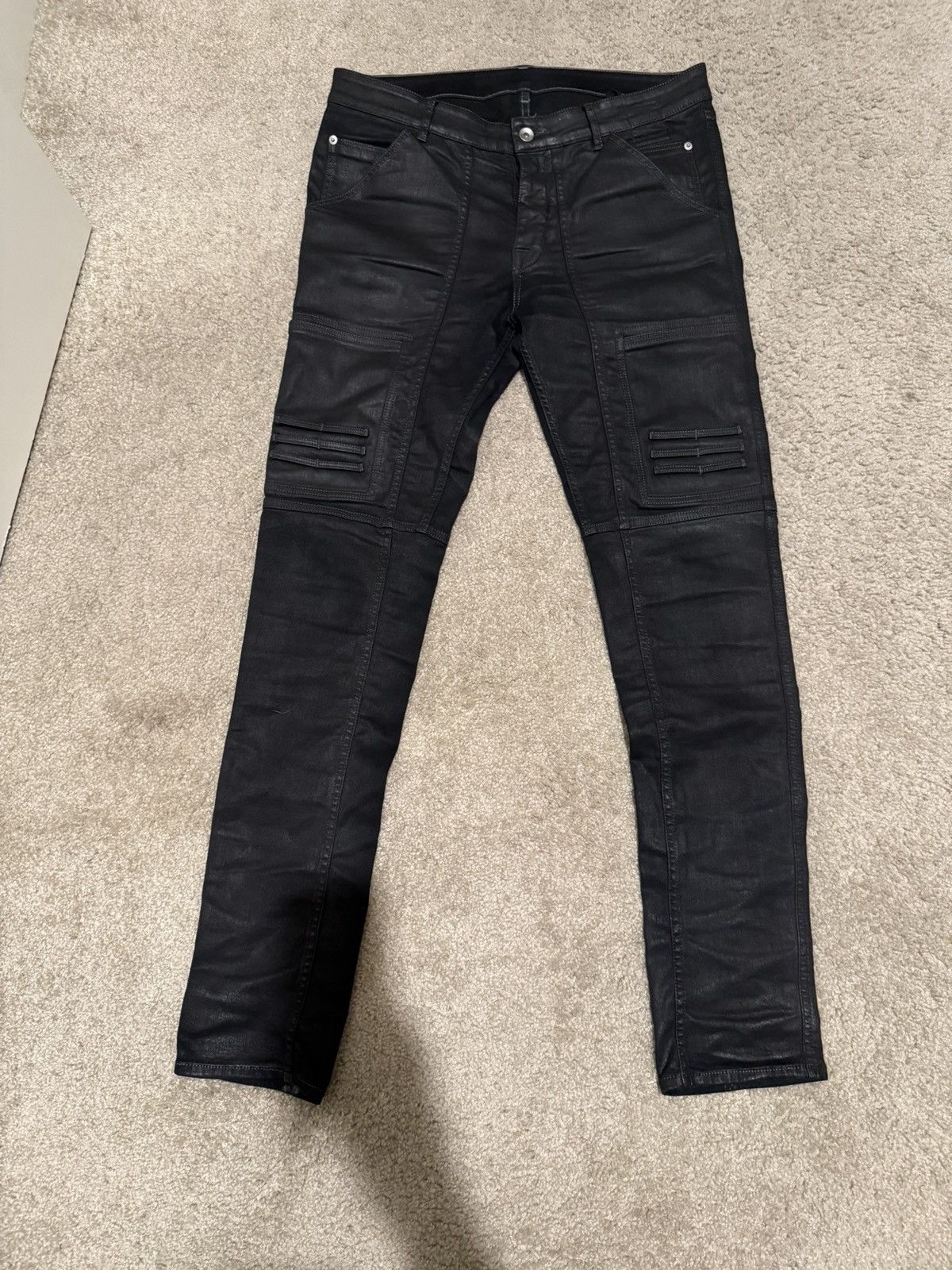 Rick Owens × Rick Owens Drkshdw Rick Owen Drkshdw Waxed Nagakin Cut Denim Size US 32 / EU 48 - 2 Thumbnail