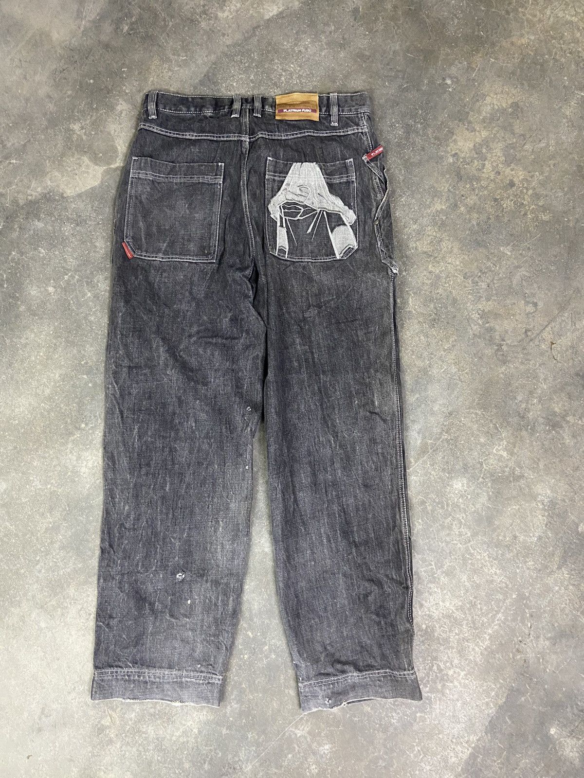 Fubu 🔥 Vintage y2k Fubu Platinum jeans Embroidery back hit Size US 36 / EU 52 - 6 Thumbnail