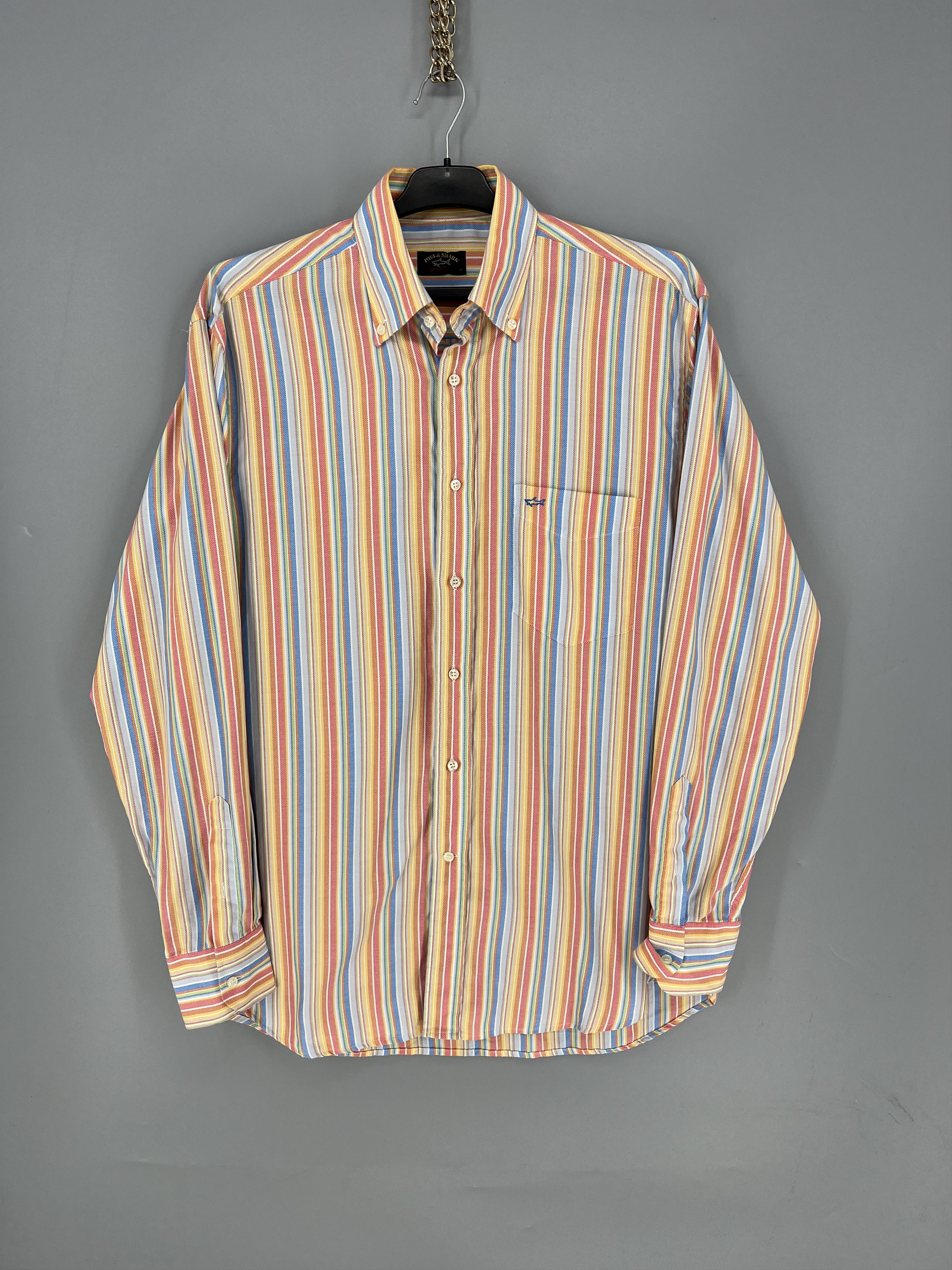 Paul & Shark Paul & Shark Dress Shirt Mens Multicolor Striped Long Size US M / EU 48-50 / 2 - 1 Thumbnail