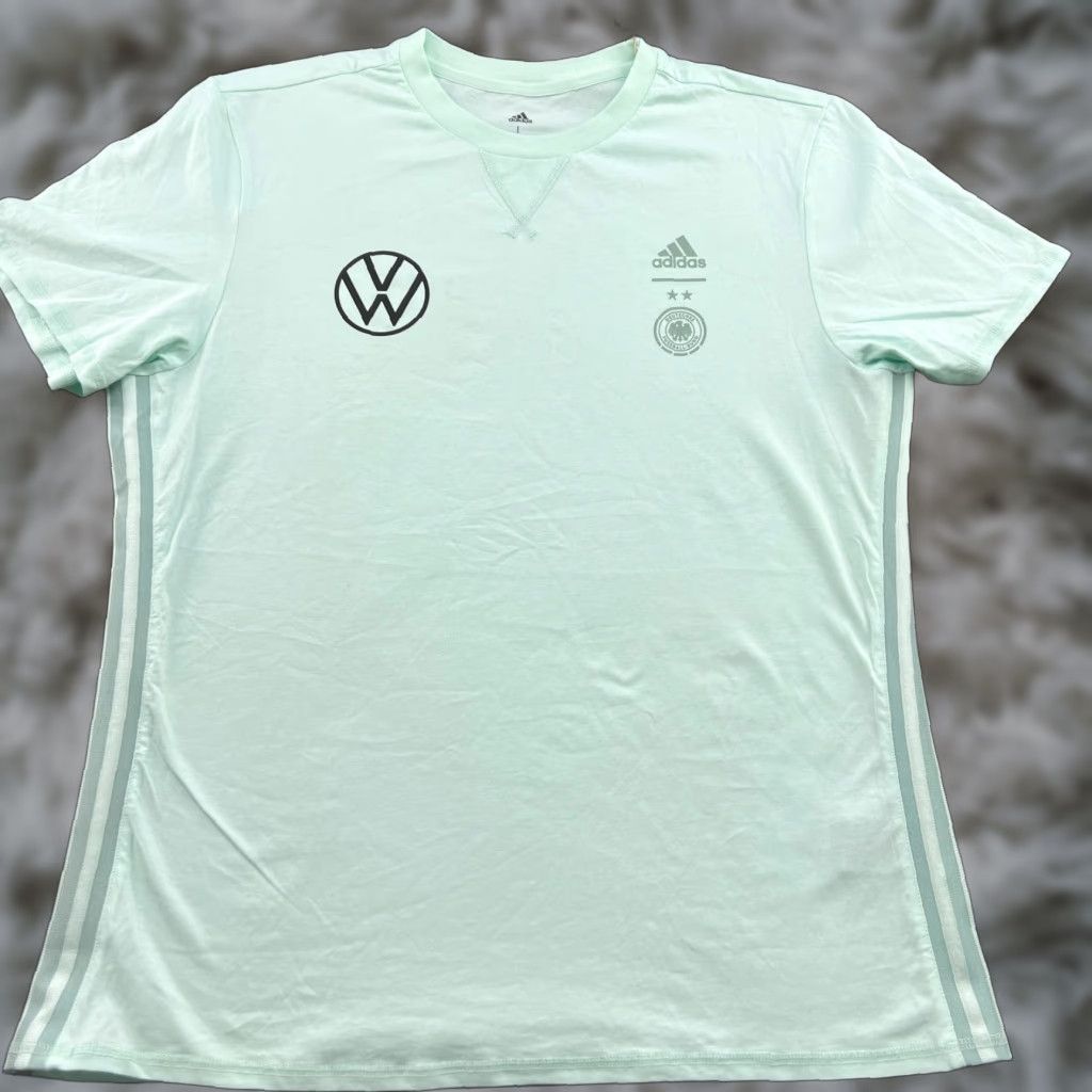 Adidas Germany 2022 Womens T-Shirt Large Football Adidas Teal V Neck DBF Soccer Ladies Size L / US 10 / IT 46 - 1 Thumbnail