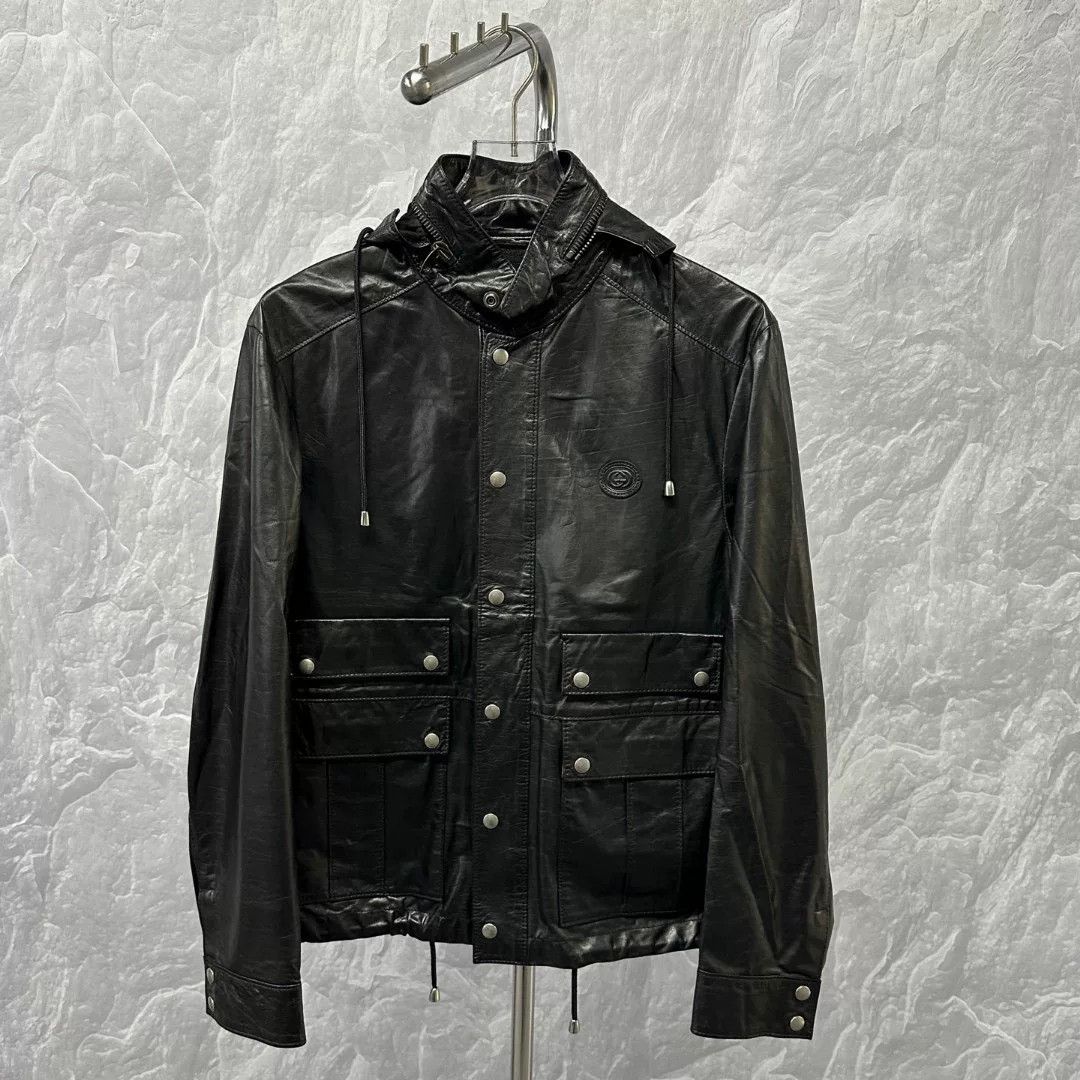 Gucci gucci double g leather jacket outerwear Size US M / EU 48-50 / 2 - 1 Thumbnail