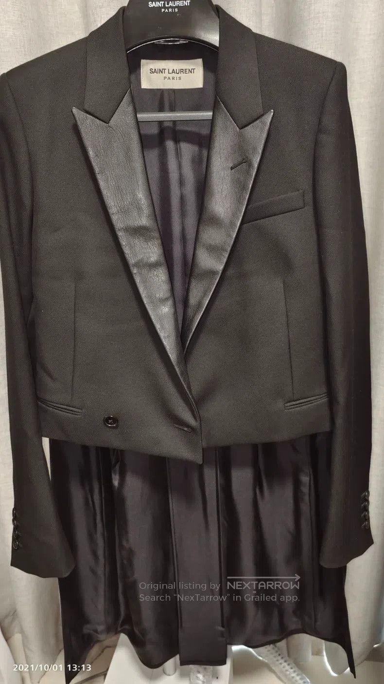 Saint Laurent Paris Saint Laurent Paris Leather Collar Morning Suit Size US S / EU 44-46 / 1 - 2 Thumbnail
